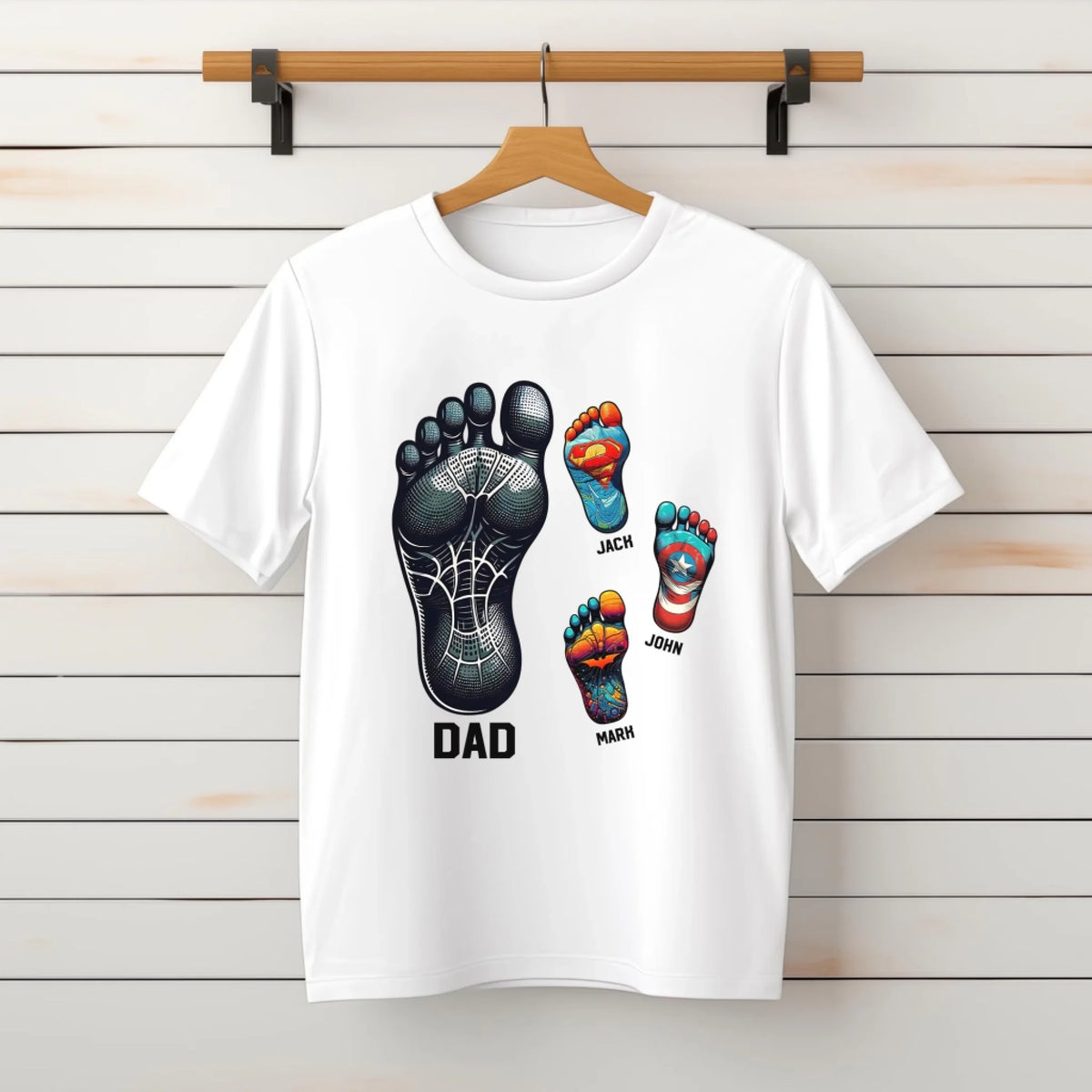 Superhero Father and Kid Footprints mk 4