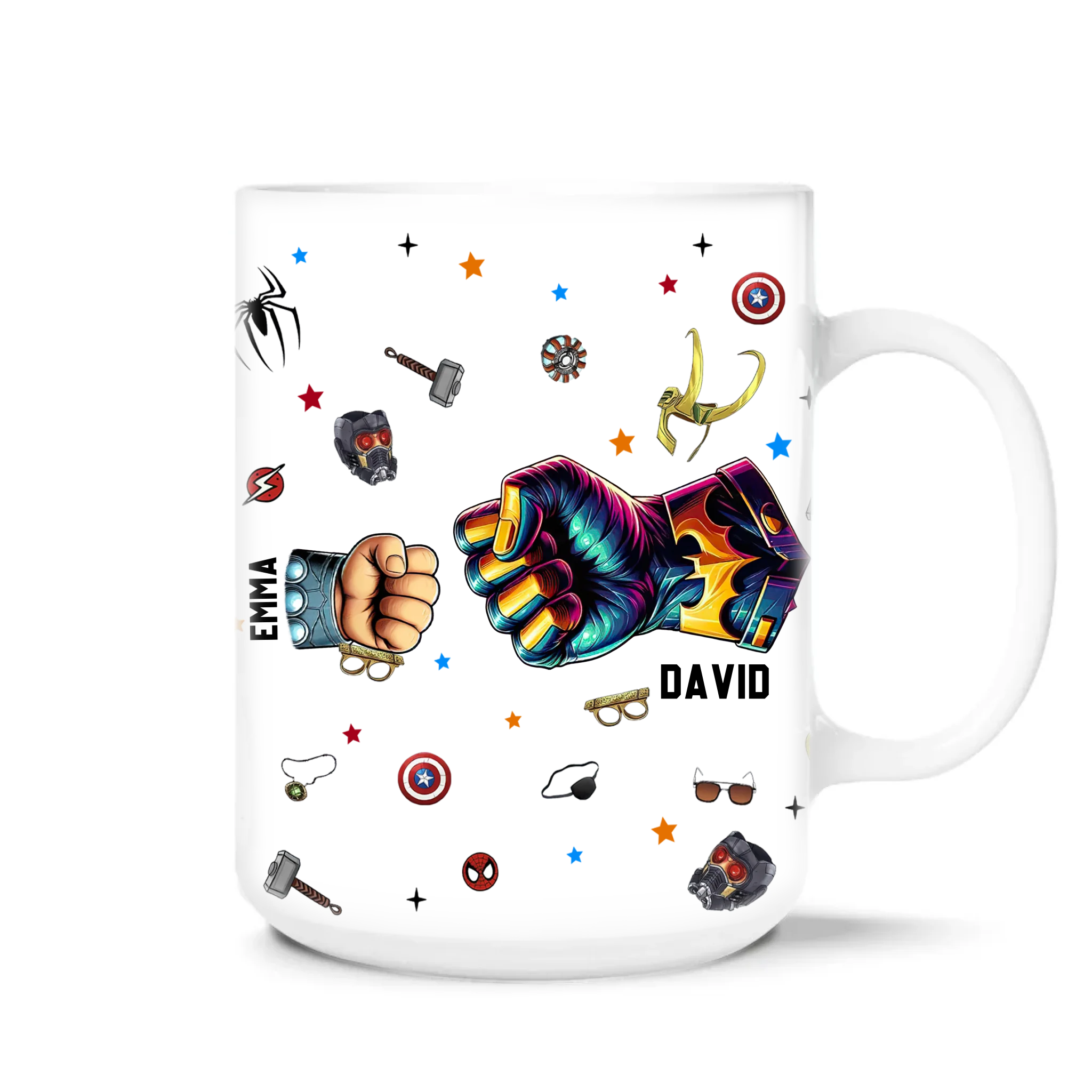 Dad Fist Bump Up With Kids - Personalized Mug, Gift For Dad