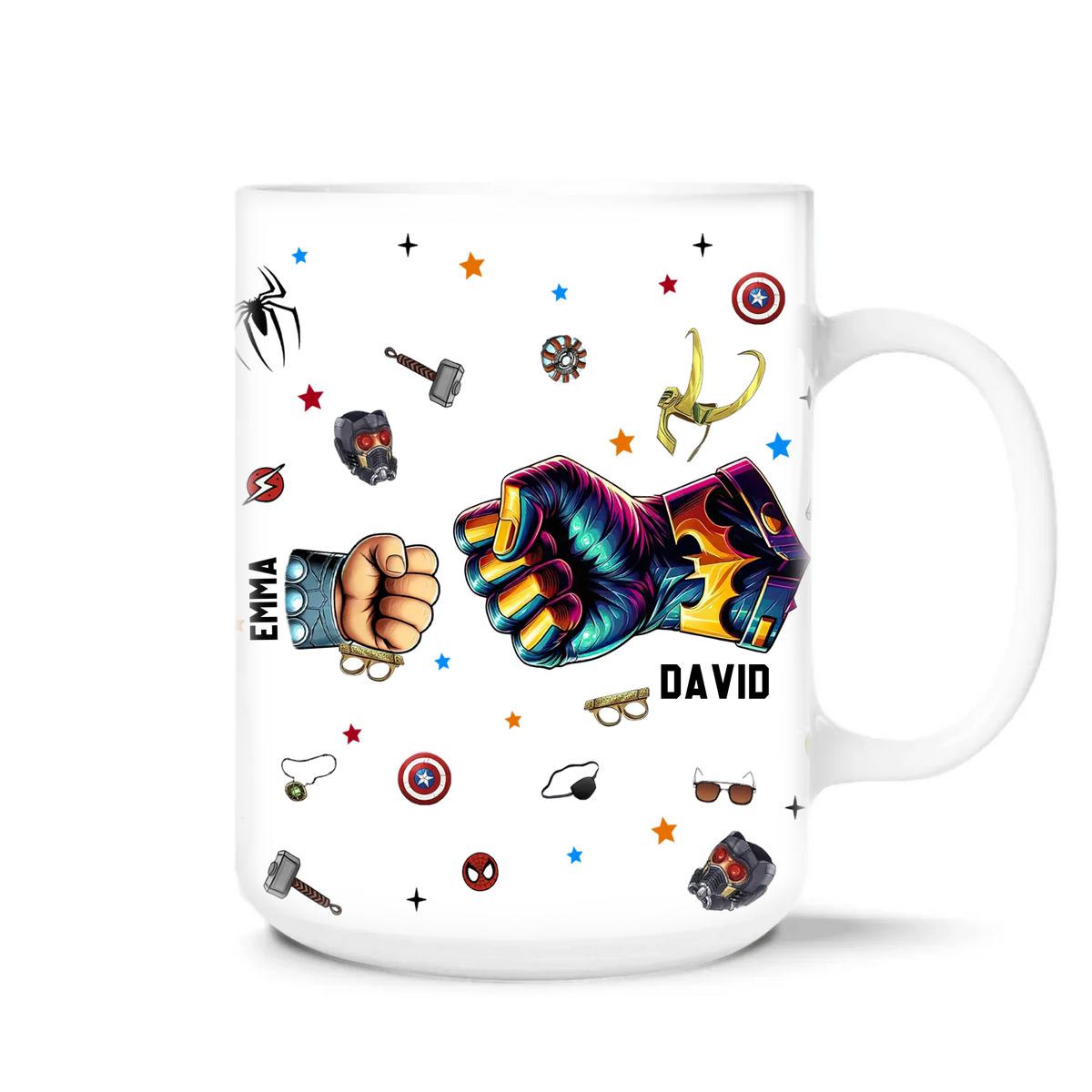 Dad Fist Bump Up With Kids - Personalized Mug, Gift For Dad