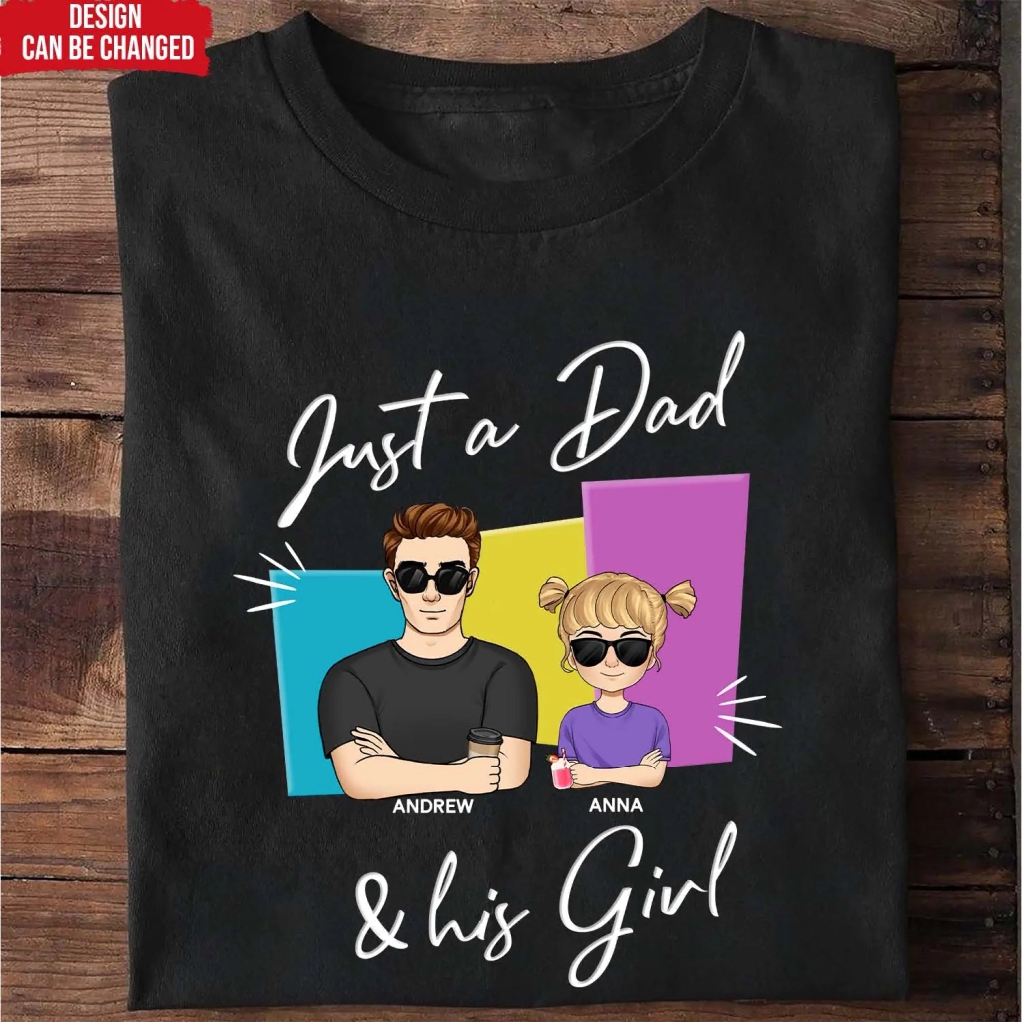 Just A Dad And His Girl - Personalized T-Shirt, Funny Gift for Dad From Daughter, Father's Day Gift
