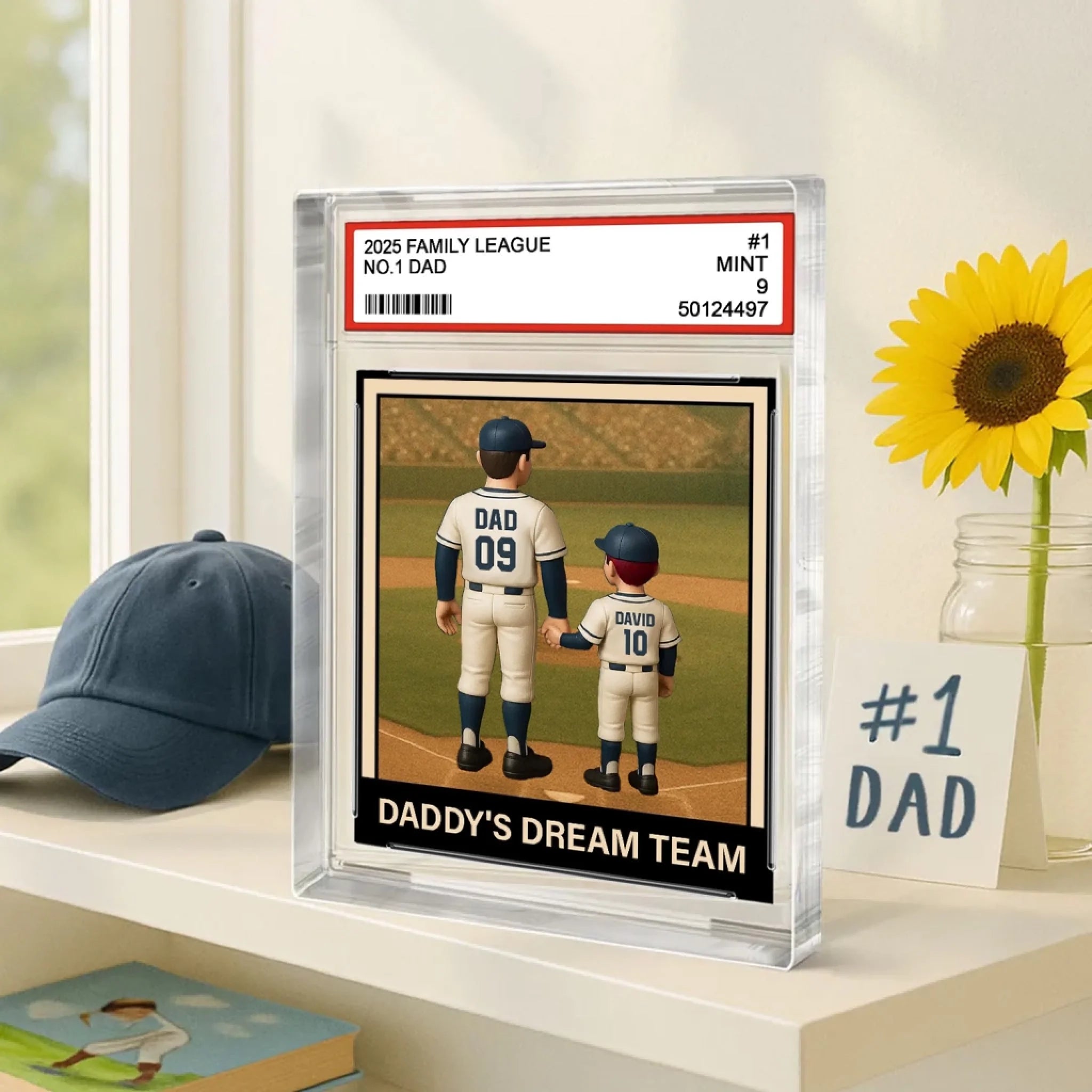 Daddy's Dream Team Baseball No. 1 Dad Grandpa Man & Kids mk 3