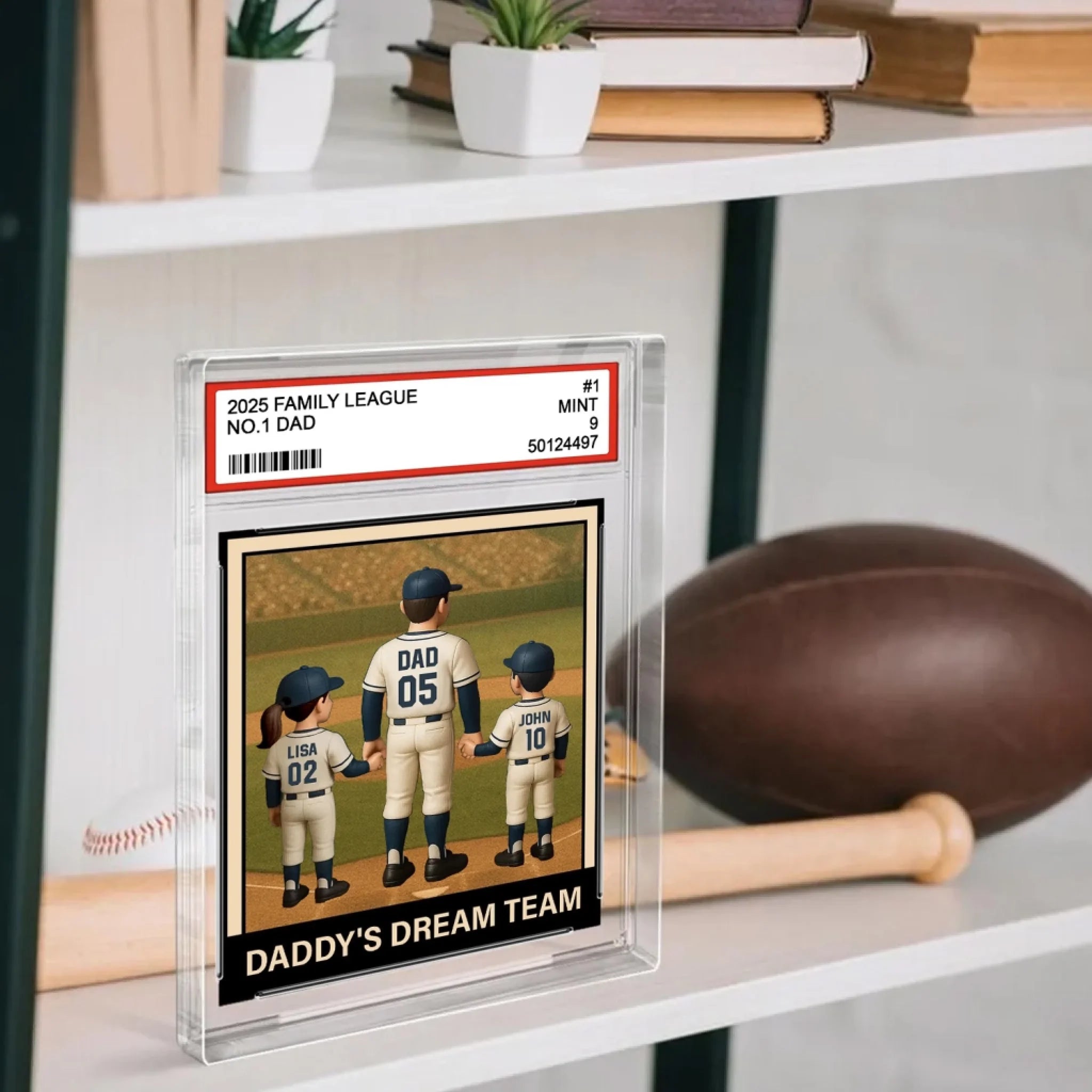 Daddy's Dream Team Baseball No. 1 Dad Grandpa Man & Kids mk 5