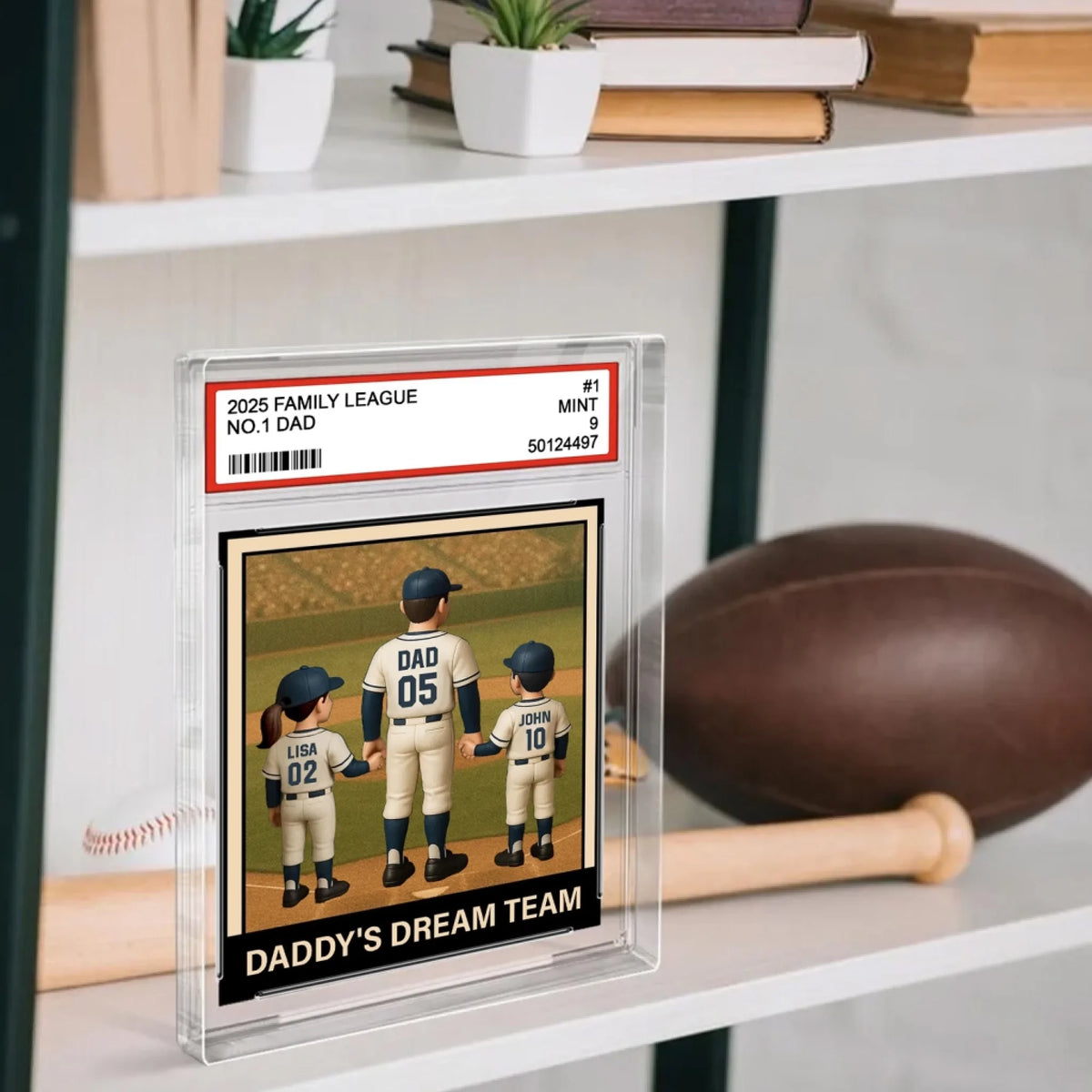 Daddy's Dream Team Baseball No. 1 Dad Grandpa Man & Kids mk 5