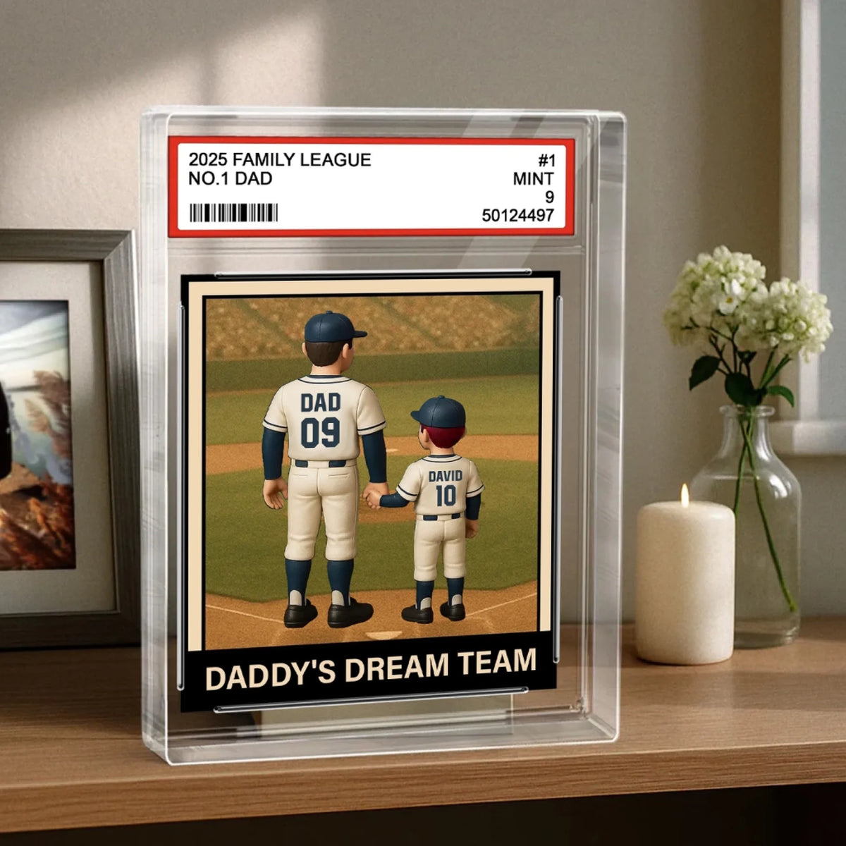 Daddy's Dream Team Baseball No. 1 Dad Grandpa Man & Kids mk 4