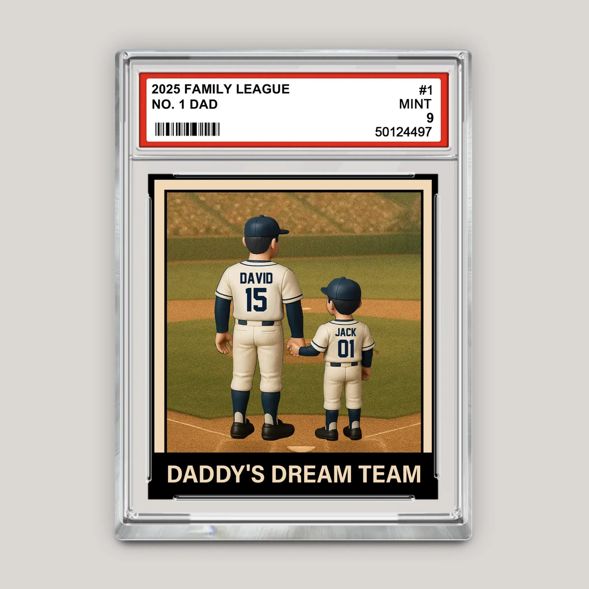 Daddy's Dream Team Baseball No. 1 Dad Grandpa Man &amp; Kids mk
