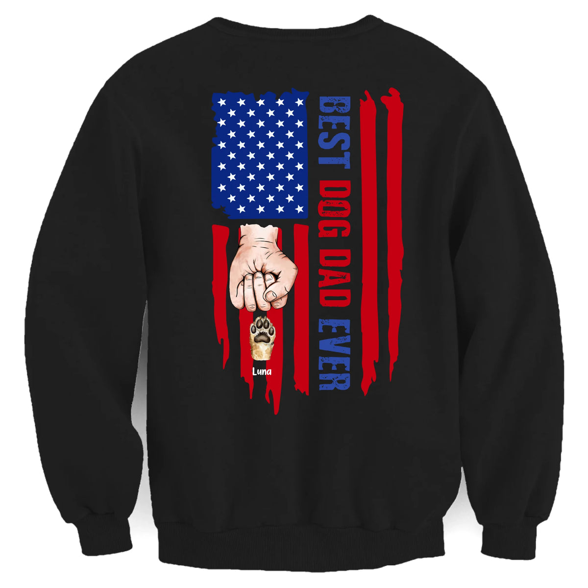 Best Dog Dad Ever Flag Style - Personalized T-Shirt, Gift For Dog Lovers