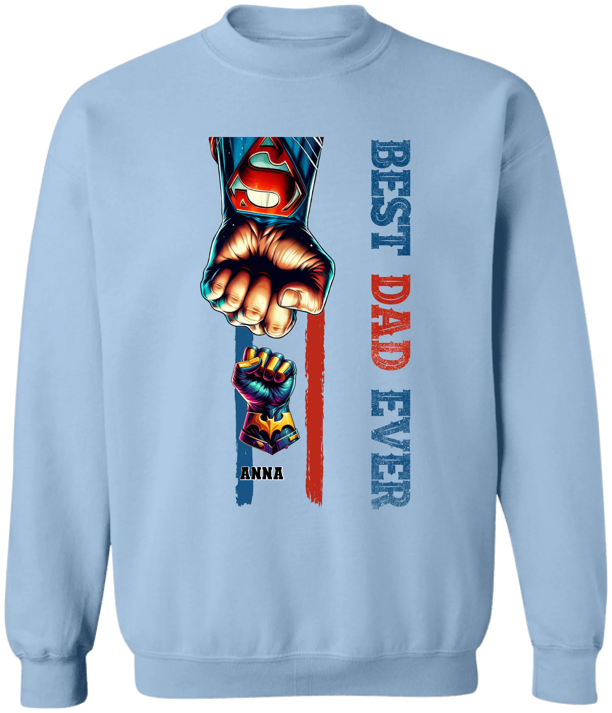 Superhero Best Dad Ever - Personalized T-Shirt, Dad And Kid Fist Bump Superhero, Gift For Dad