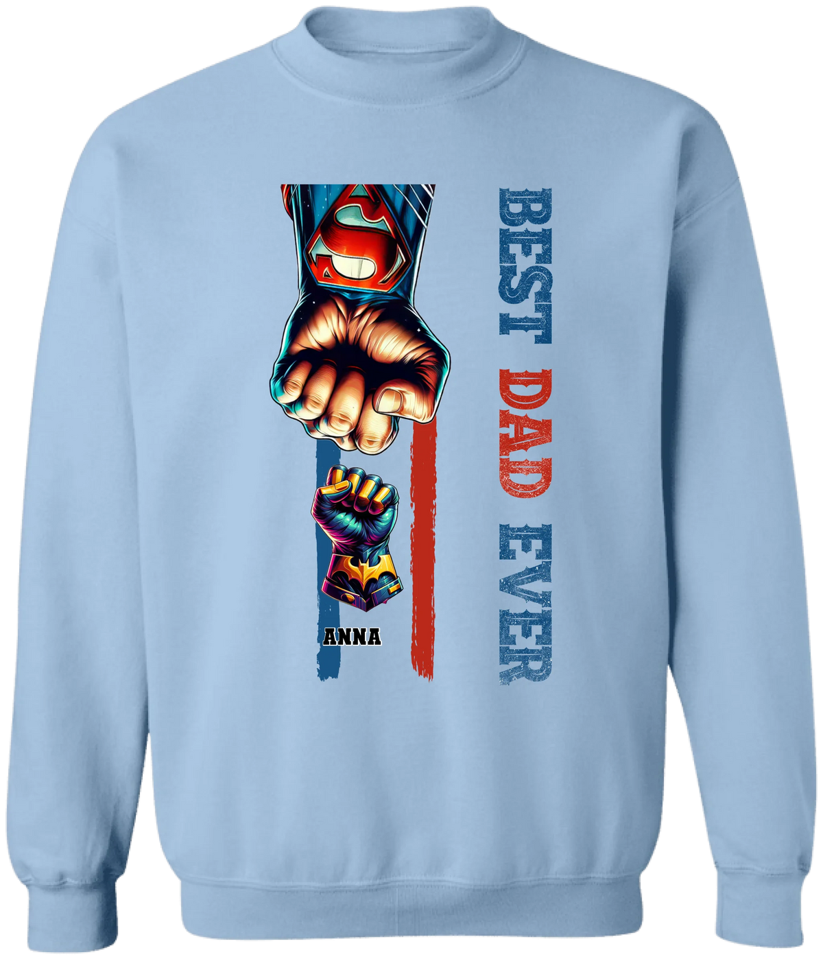 Superhero Best Dad Ever - Personalized T-Shirt, Dad And Kid Fist Bump Superhero, Gift For Dad