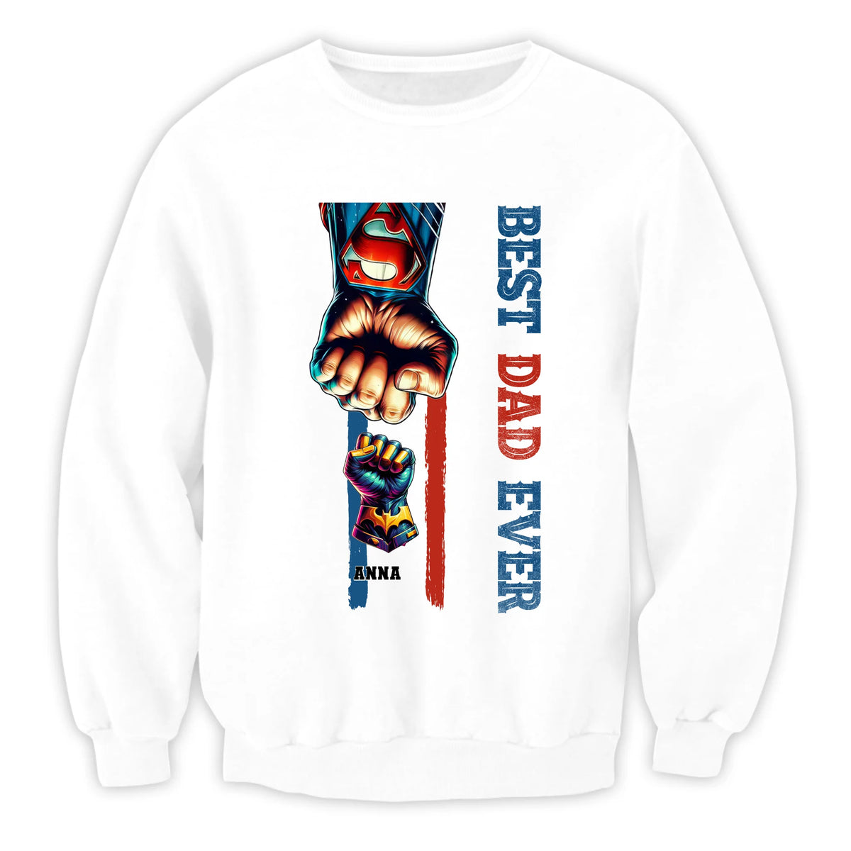 Superhero Best Dad Ever - Personalized T-Shirt, Dad And Kid Fist Bump Superhero, Gift For Dad