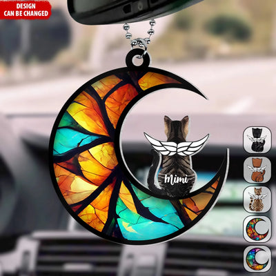 Cat Memorial - Personalized Acrylic Car Hanger, Cat Loss Gift, Gift for Cat Owner