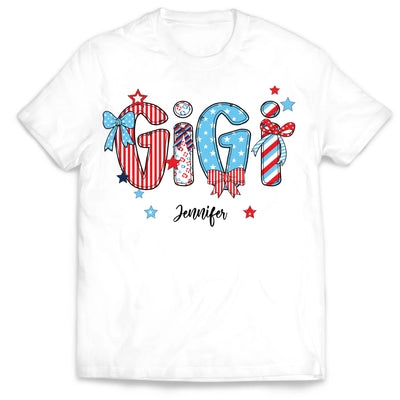 Patriotic American Flag - Personalized T-Shirt, Gift For Family, 4th Of July Shirt