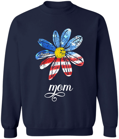 Mama 4th of July Daisy - Personalized T-Shirt, Independence Day shirt, Gift for Mom/Grandma/Wife