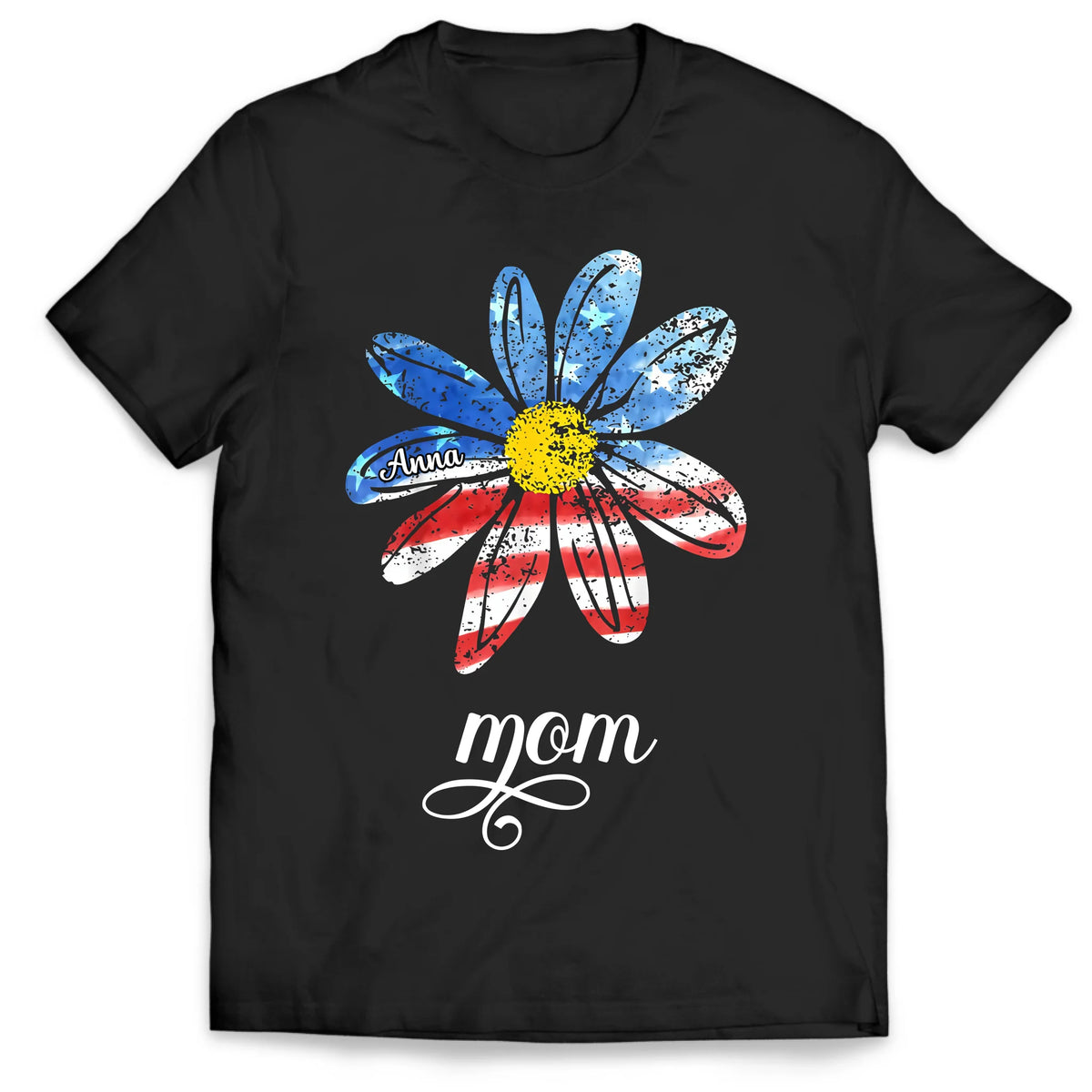 Mama 4th of July Daisy - Personalized T-Shirt, Independence Day shirt, Gift for Mom/Grandma/Wife