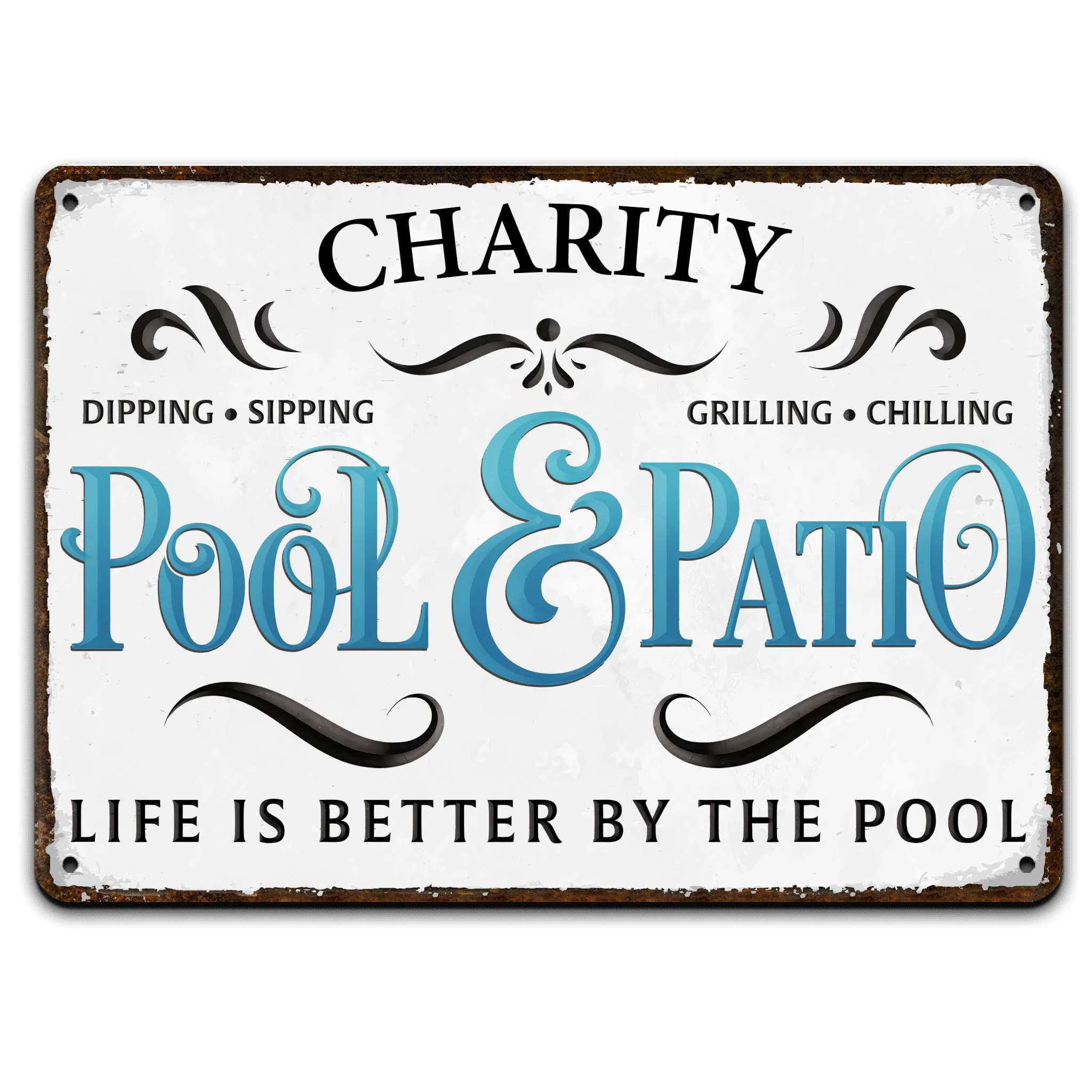 Life Is Better By The Pool - Personalized Metal Sign, Backyard Grill Sign, Outdoor Sign
