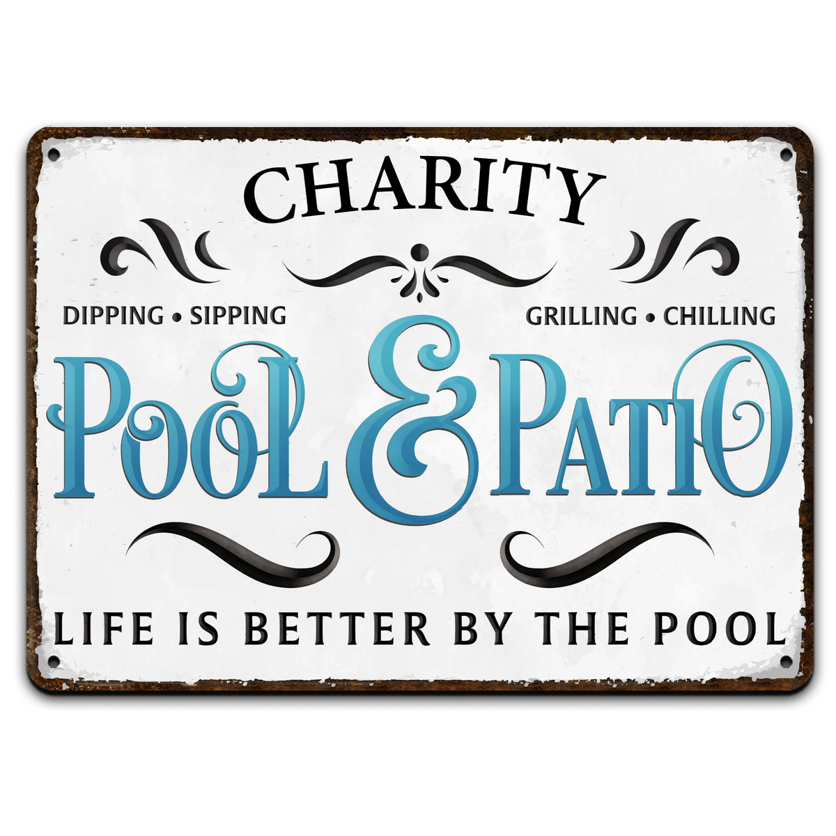 Life Is Better By The Pool - Personalized Metal Sign, Backyard Grill Sign, Outdoor Sign
