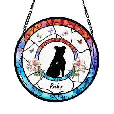 Custom Dog - Personalized Window Stained Glass, Hanging Suncatcher, Gifts For Pet Lover, Cute Dog Suncatcher, Dog Memorial Gift