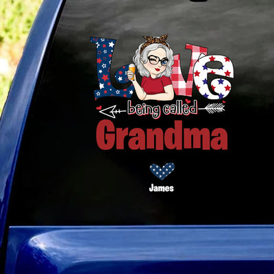 4th Of July Love Being Called Grandma - Personalized Decal, Gift For Grandma