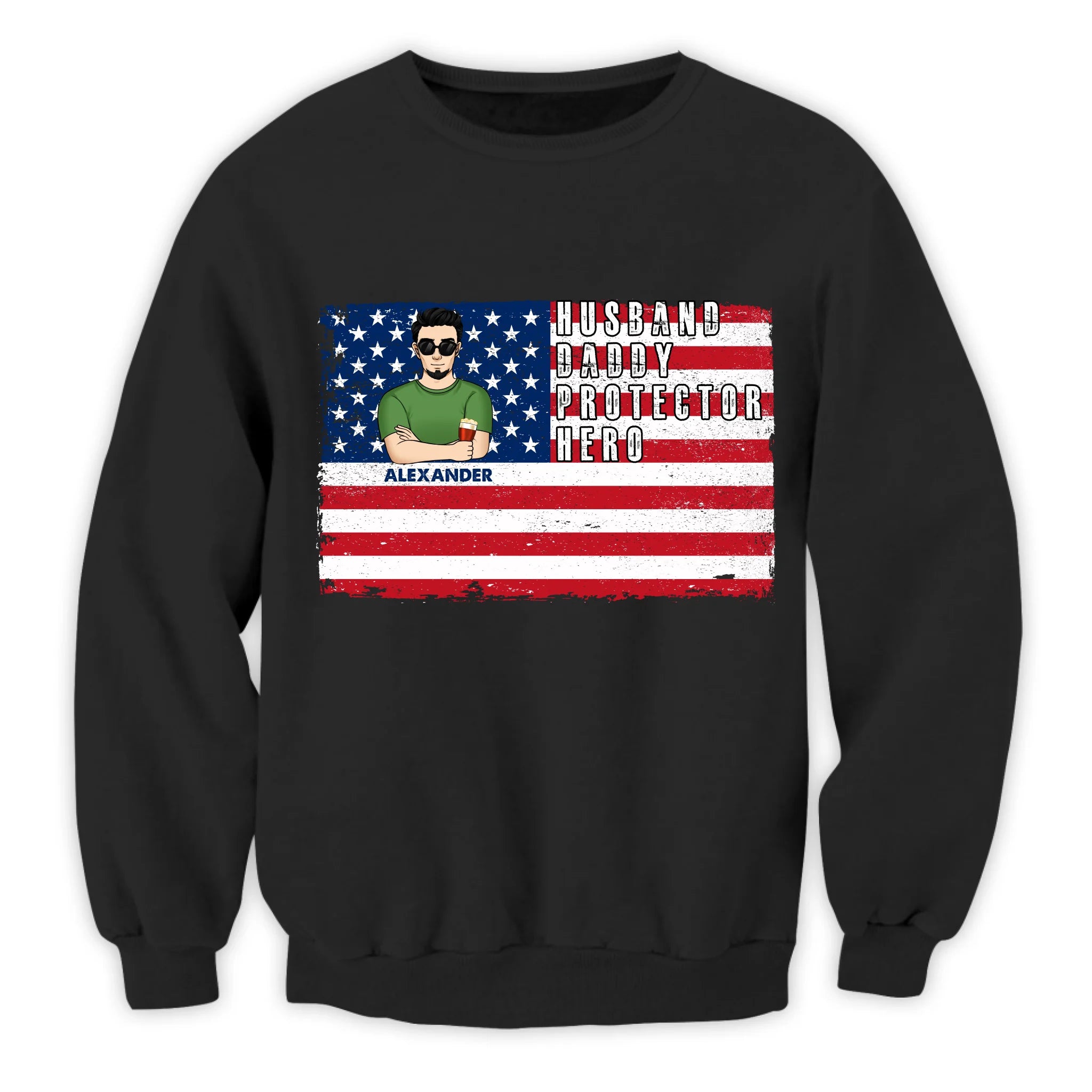 Dad USA Patriotic Flag - Personalized T-Shirt, 4th Of July Shirt, Patriotic Shirt