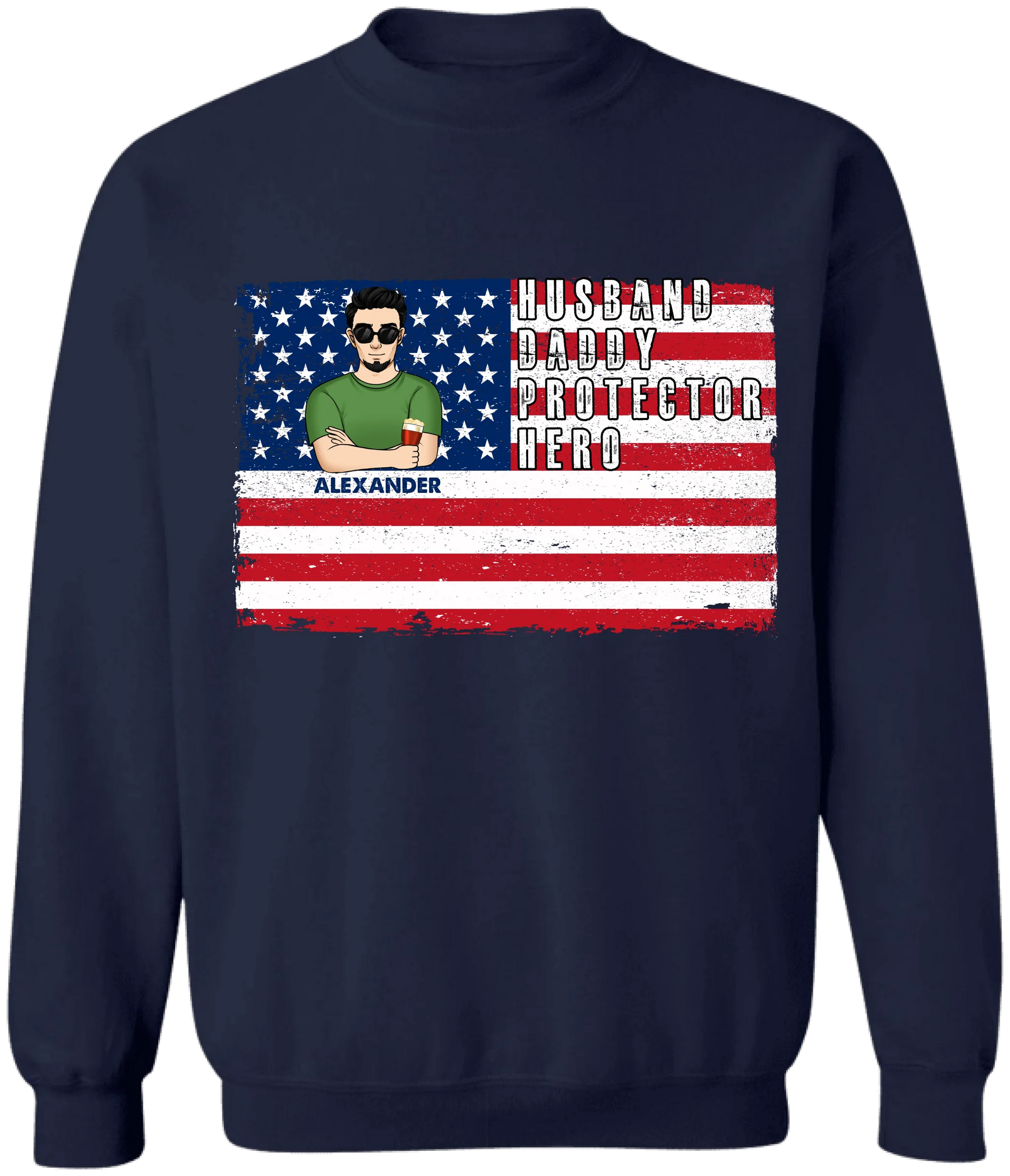 Dad USA Patriotic Flag - Personalized T-Shirt, 4th Of July Shirt, Patriotic Shirt