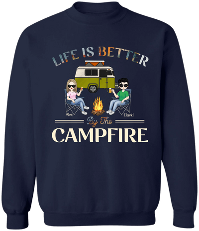 Life Is Better By The Campfire - Personalized T-Shirt, Camping Gift