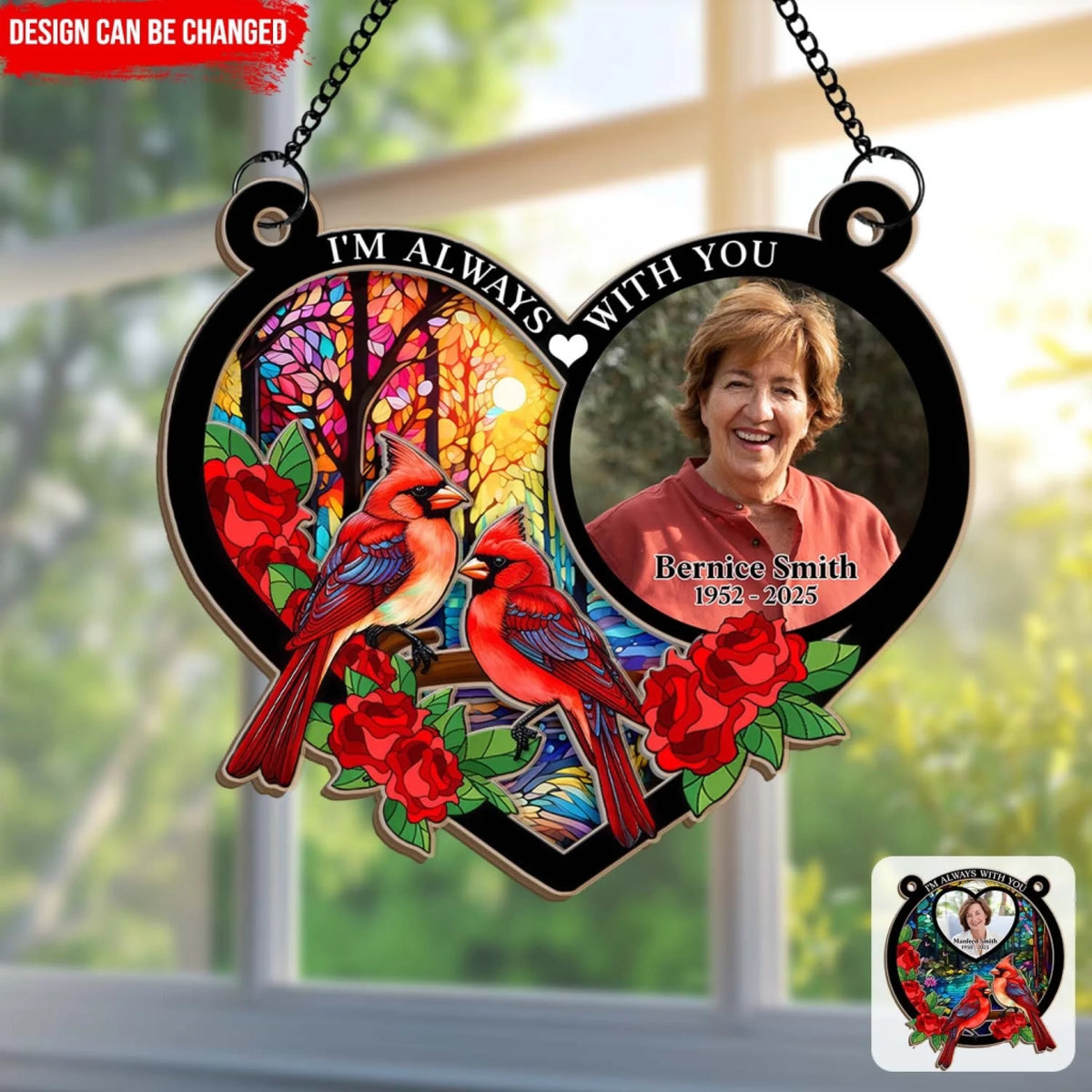 I'm Always With You - Personalized Window Hanging Suncatcher, Sympathy Gift, Memorial Keepsake