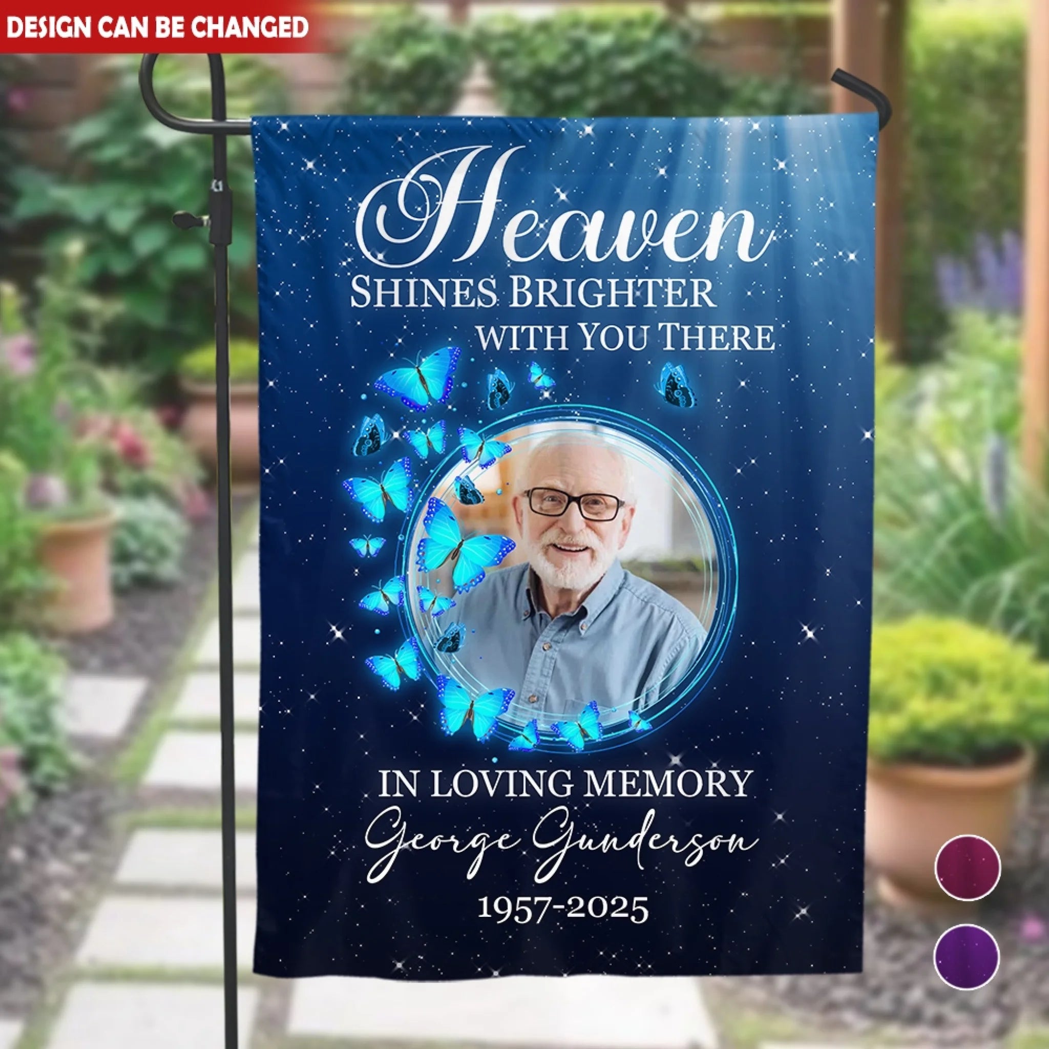 Heaven Shines Brighter With You There - Personalized Garden Flag, Memorial Gifts, Sympathy Gifts