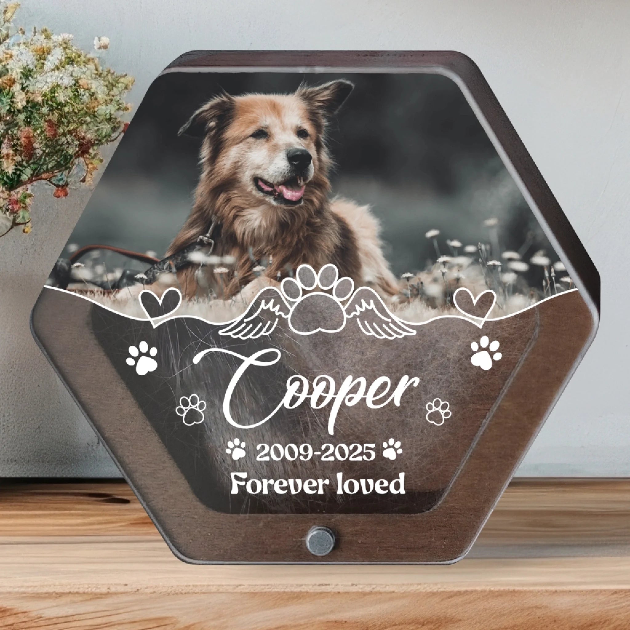 Custom Pet Photo Forever In Our Hearts - Personalized Memorial Box, Gift For Dog Lover