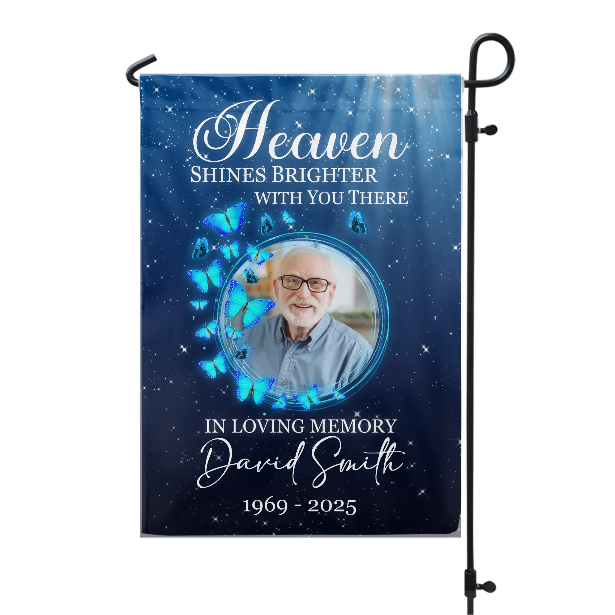 Heaven Shines Brighter With You There - Personalized Garden Flag, Memorial Gifts, Sympathy Gifts