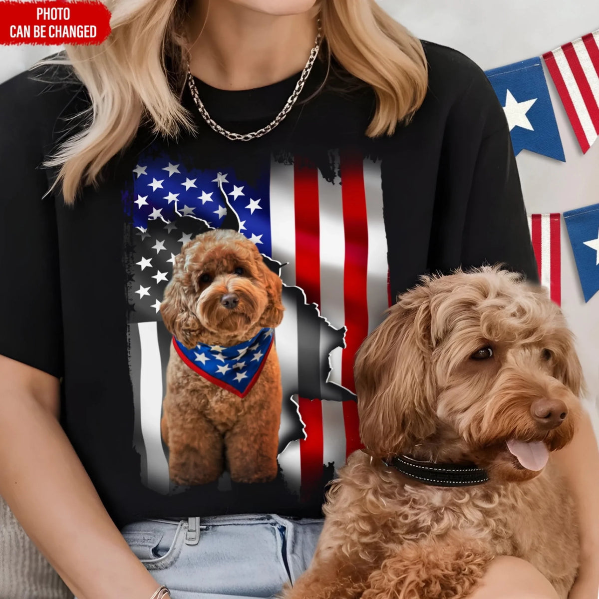 Independence Day Pet Flag - Personalized T-Shirt, 4th Of July Gift, Pet Flag T-Shirt