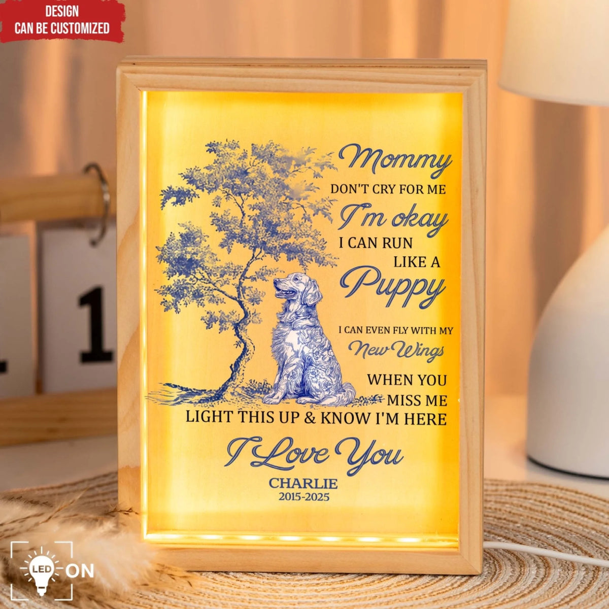 When You Miss Me Light This Up And Know I'm Here I Love You - Personalized Frame Light Box