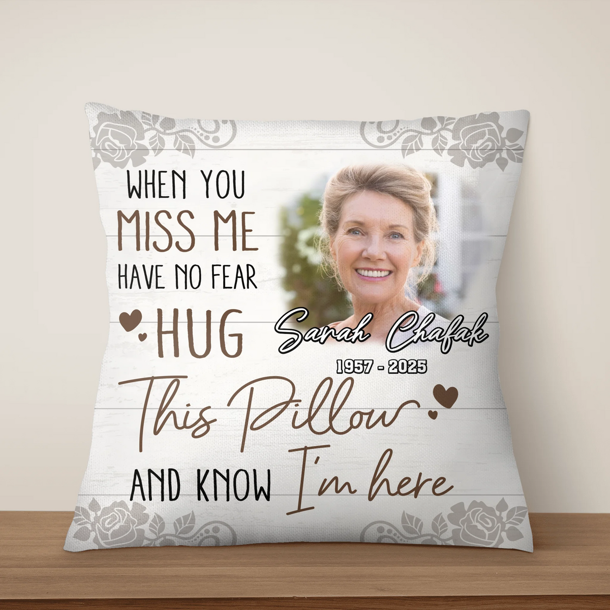 Hug This Pillow And Know I’m Here - Personalized Pillow, Memorial Gift, Sympathy Custom Gift