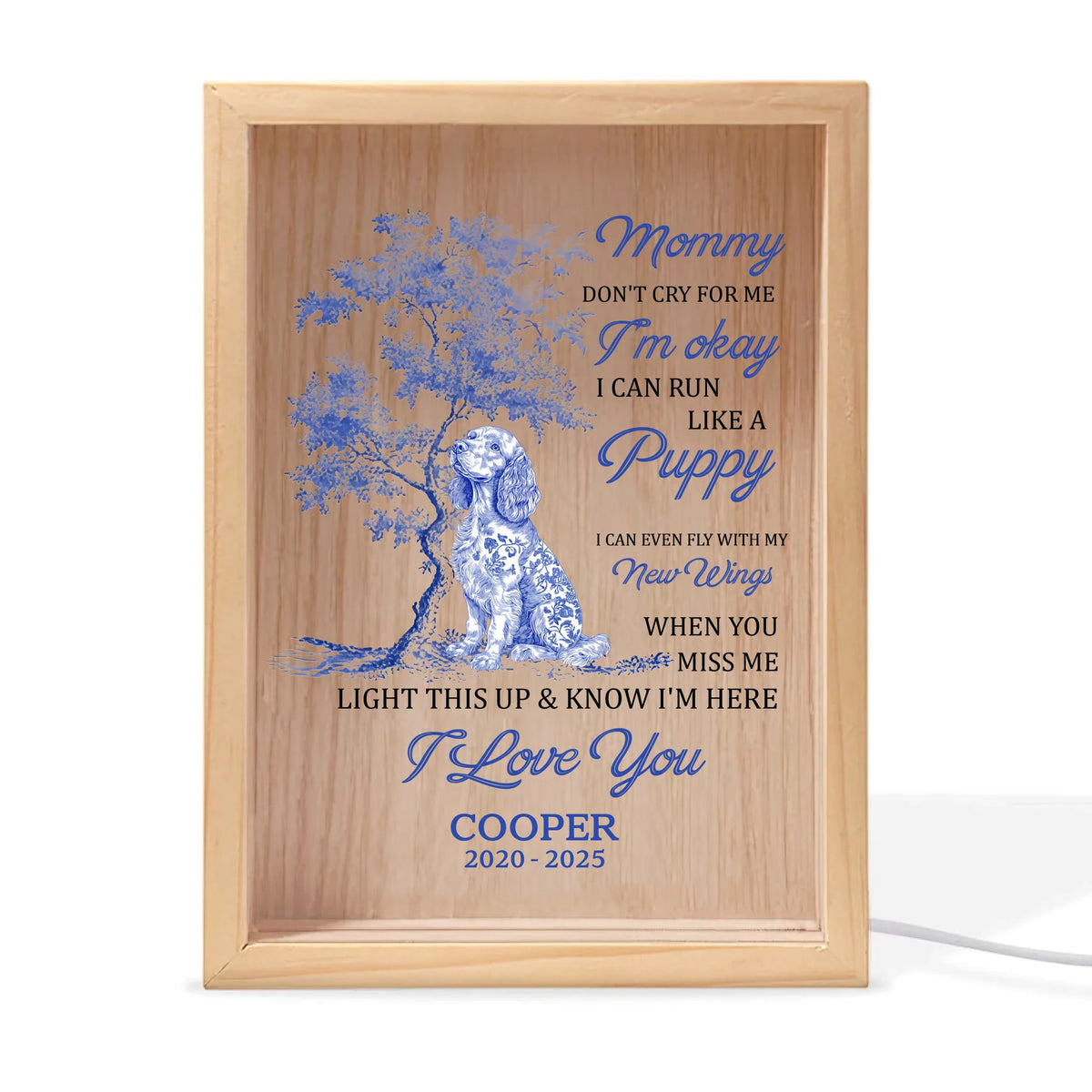 When You Miss Me Light This Up And Know I'm Here I Love You - Personalized Frame Light Box