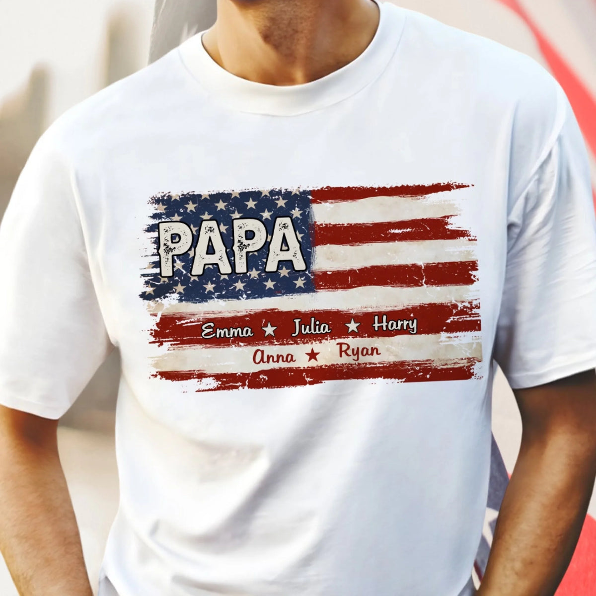 This Awesome Grandpa Belongs To - Personalized T-Shirt, Happy 4th of July, Gift For Dad, Grandpa