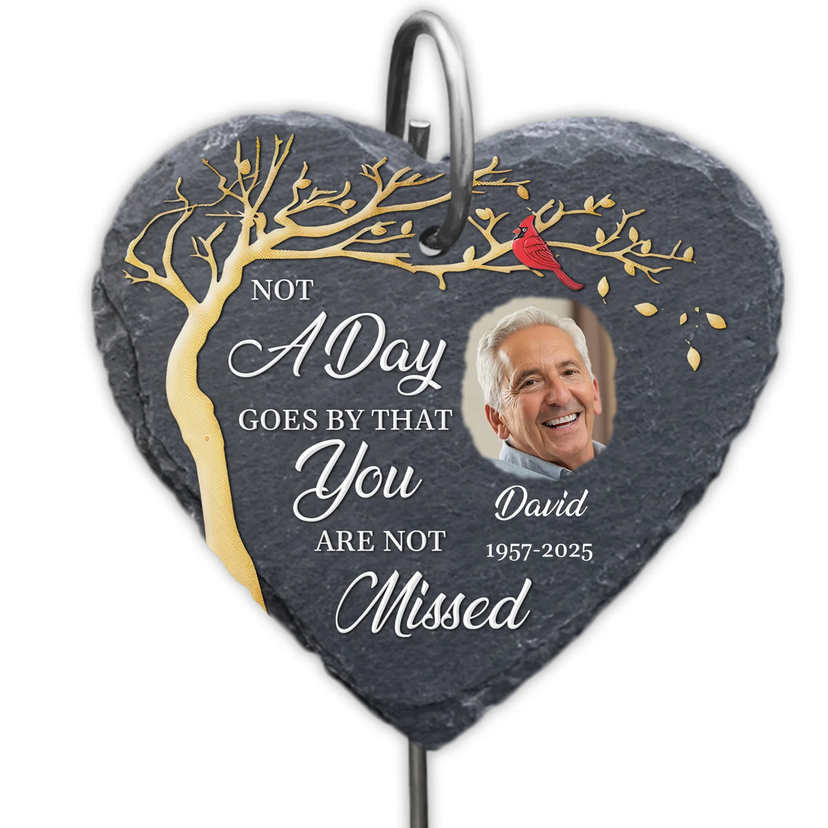 Memorial Tree, Not A Day Goes By That You Are Not Missed - Personalized Garden Slate