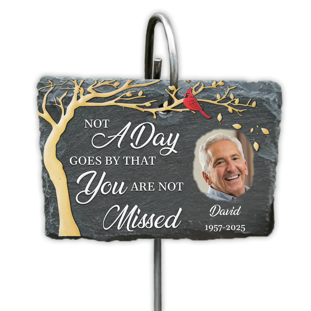 Memorial Tree, Not A Day Goes By That You Are Not Missed - Personalized Garden Slate