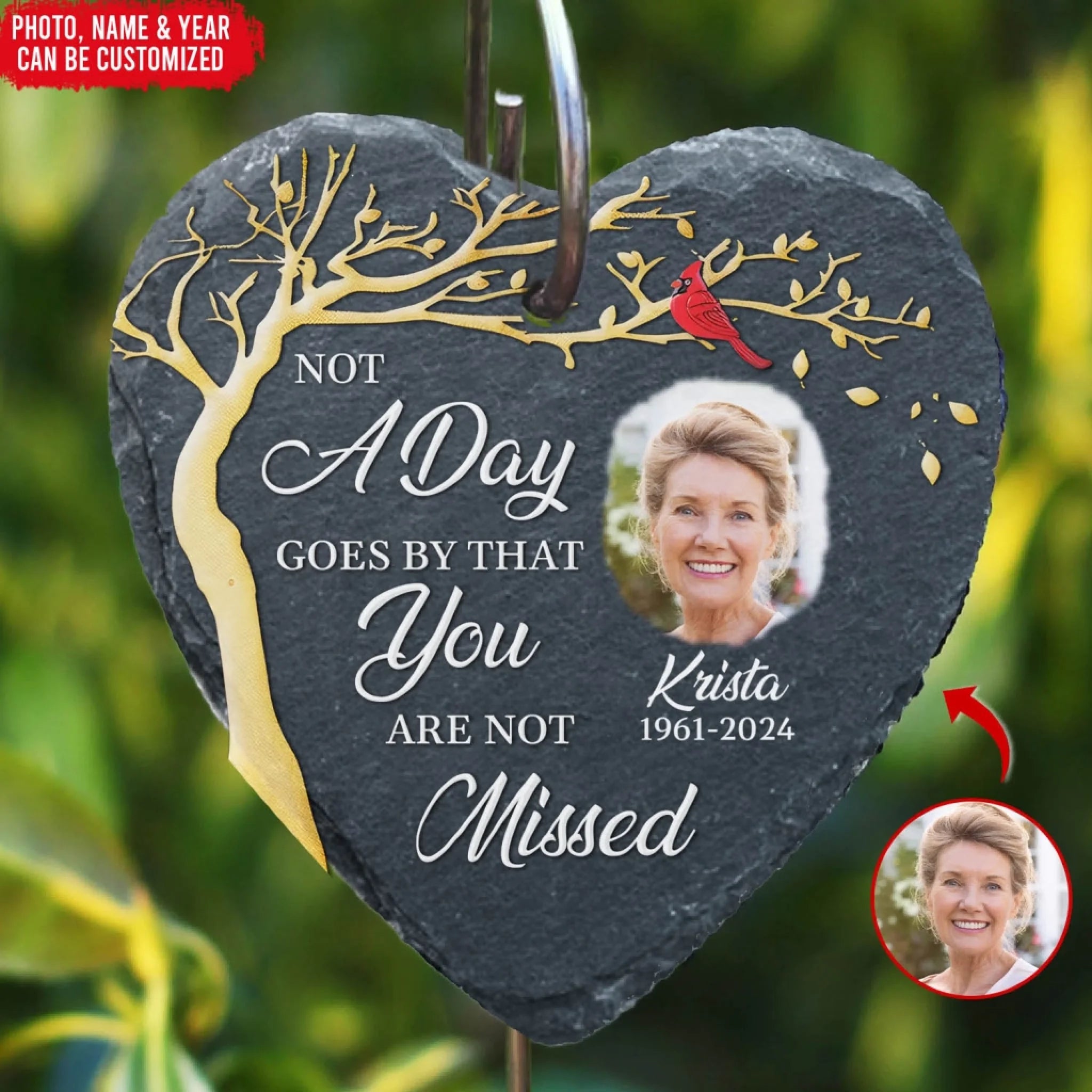 Memorial Tree, Not A Day Goes By That You Are Not Missed - Personalized Garden Slate