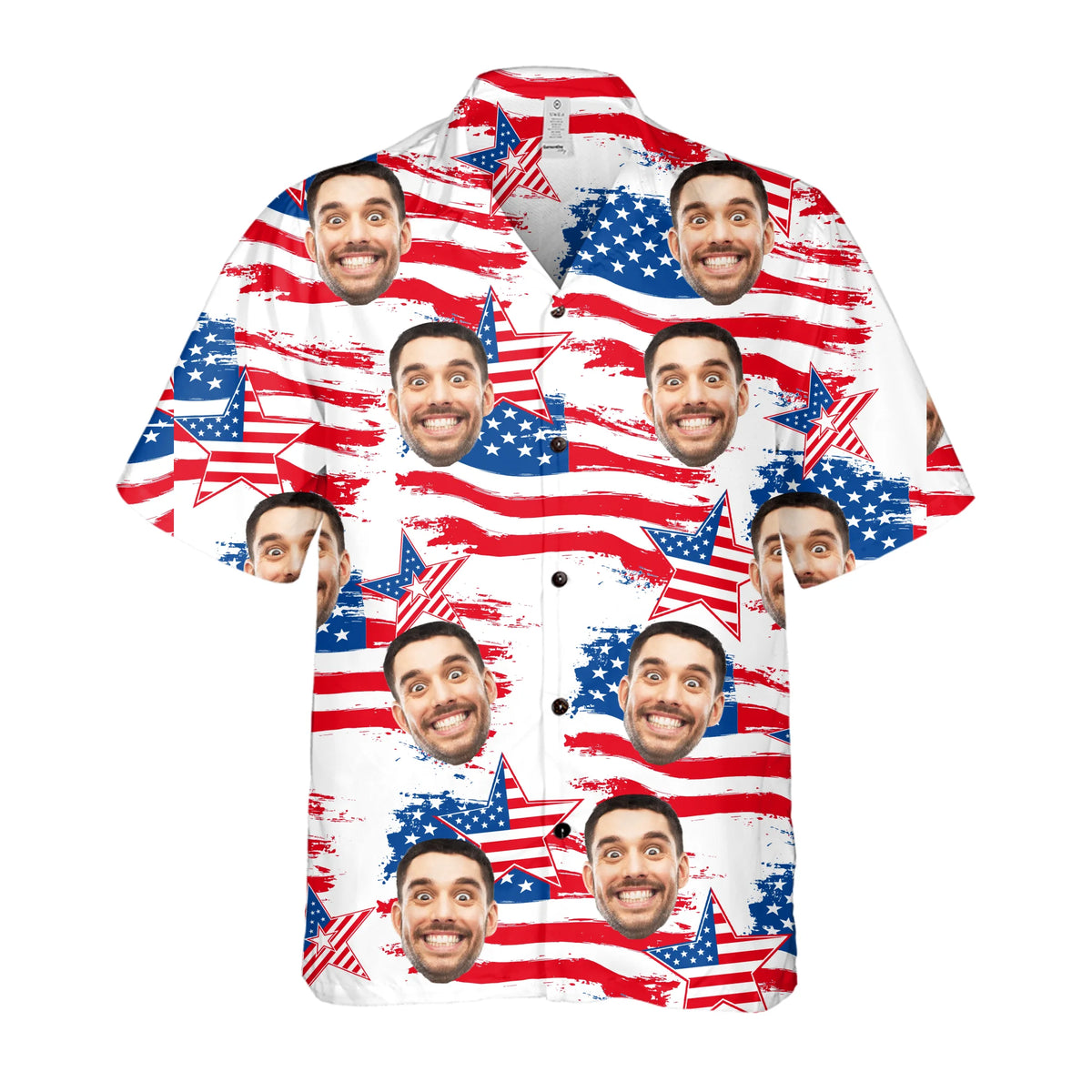 Custom Face Independence Day - Personalized Hawaiian Shirt, 4th of July Shirt, America Flag Funny Summer Gift