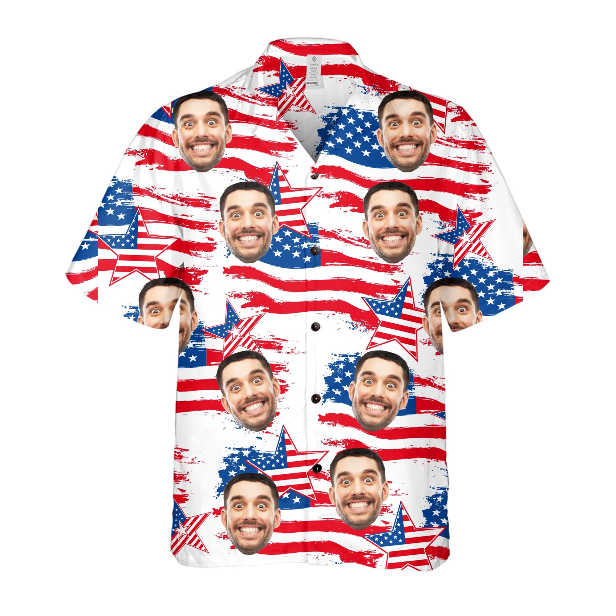 Custom Face Independence Day - Personalized Hawaiian Shirt, 4th of July Shirt, America Flag Funny Summer Gift