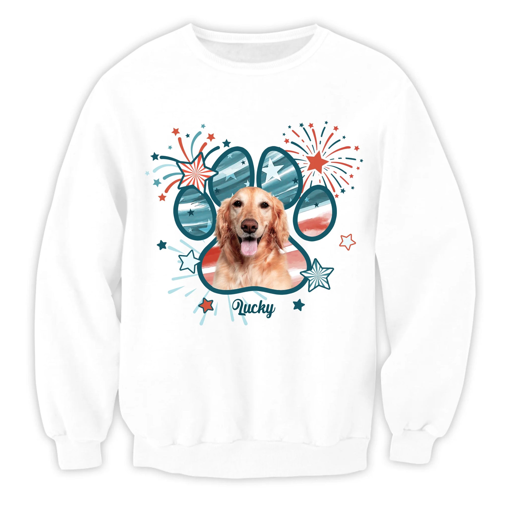 Cute Dog 4th Of July - Personalized T-Shirt, Independence Day Gift, Custom Photo Dog Flag Shirt