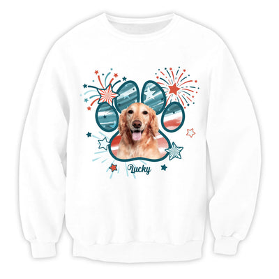 Cute Dog 4th Of July - Personalized T-Shirt, Independence Day Gift, Custom Photo Dog Flag Shirt