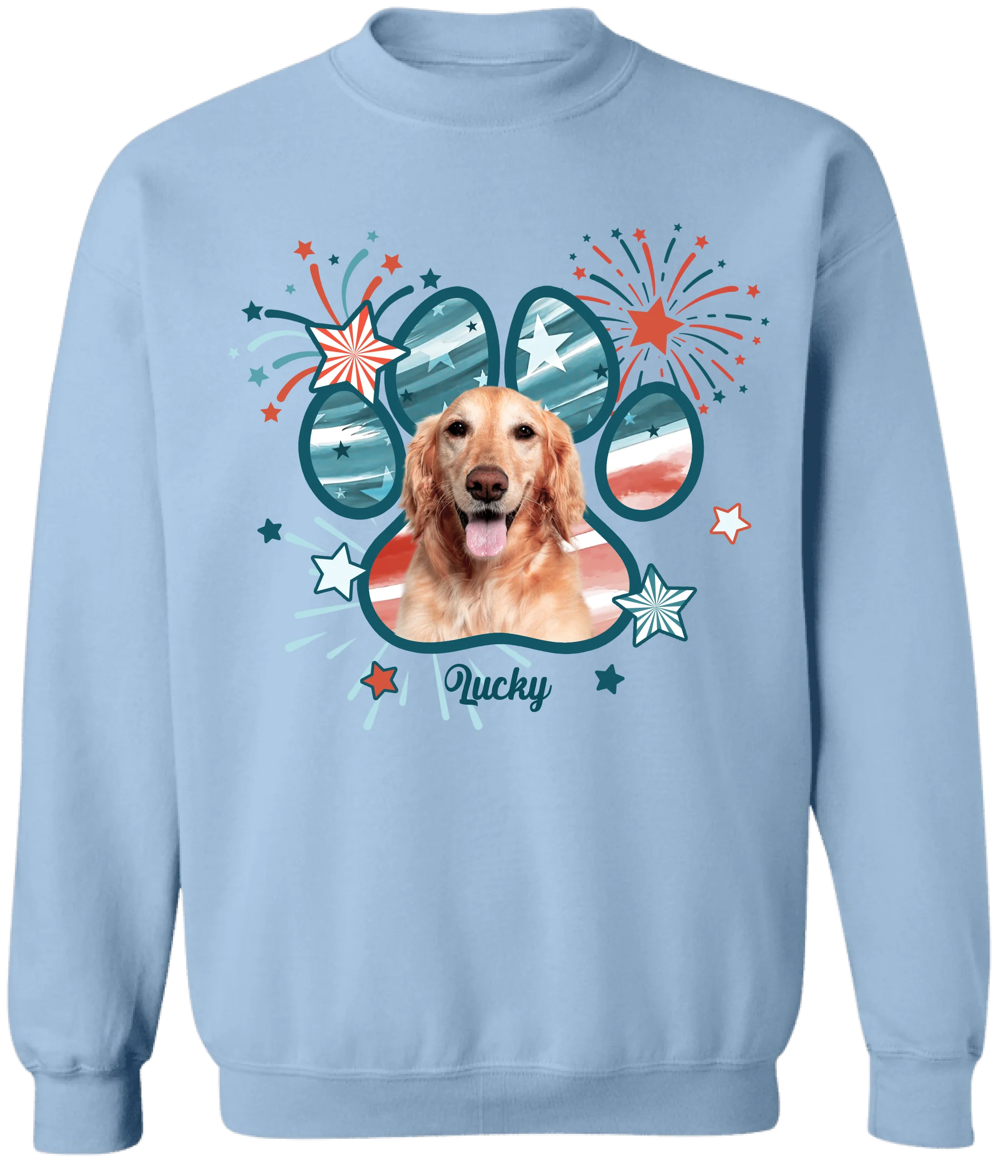 Cute Dog 4th Of July - Personalized T-Shirt, Independence Day Gift, Custom Photo Dog Flag Shirt