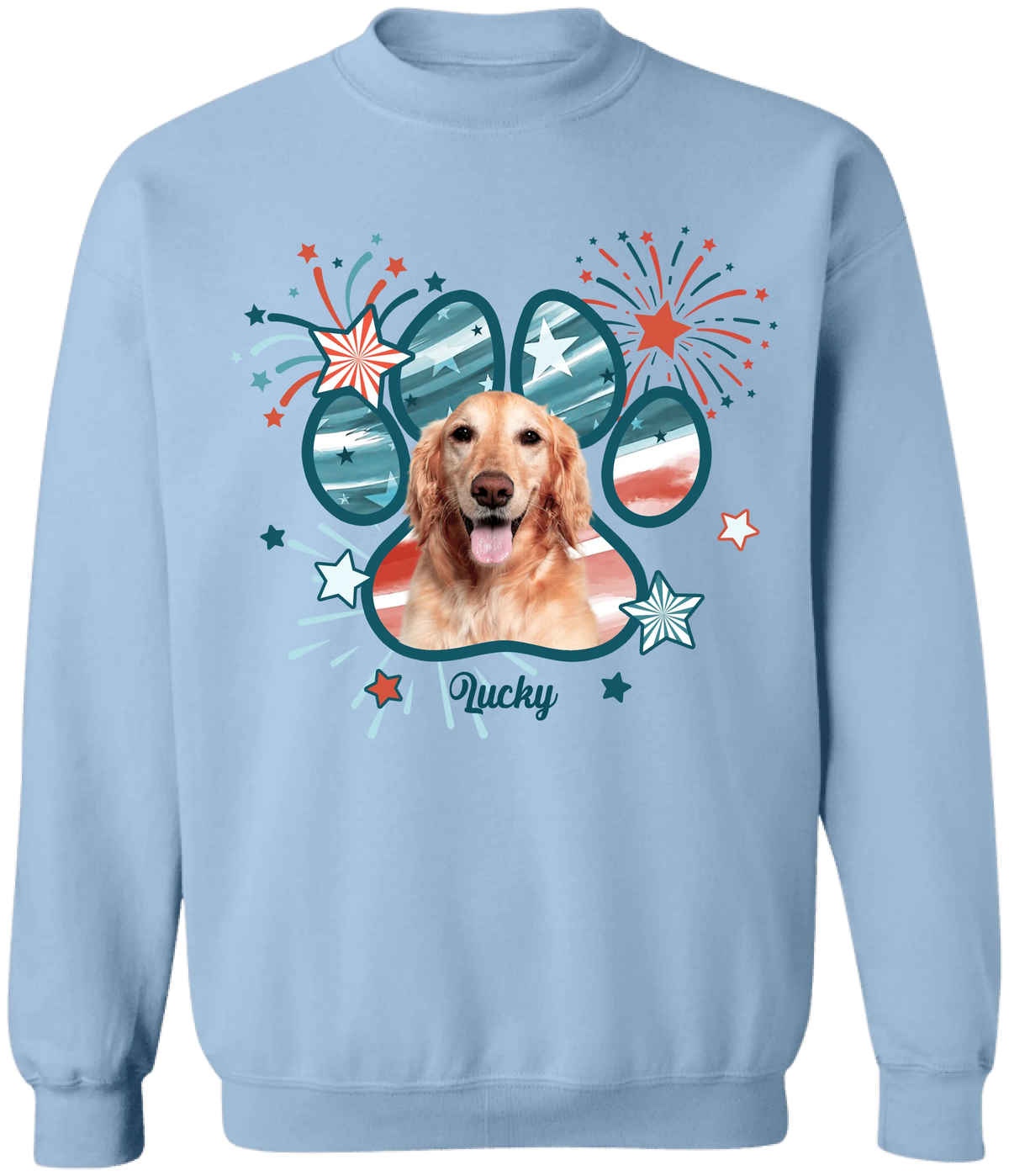 Cute Dog 4th Of July - Personalized T-Shirt, Independence Day Gift, Custom Photo Dog Flag Shirt