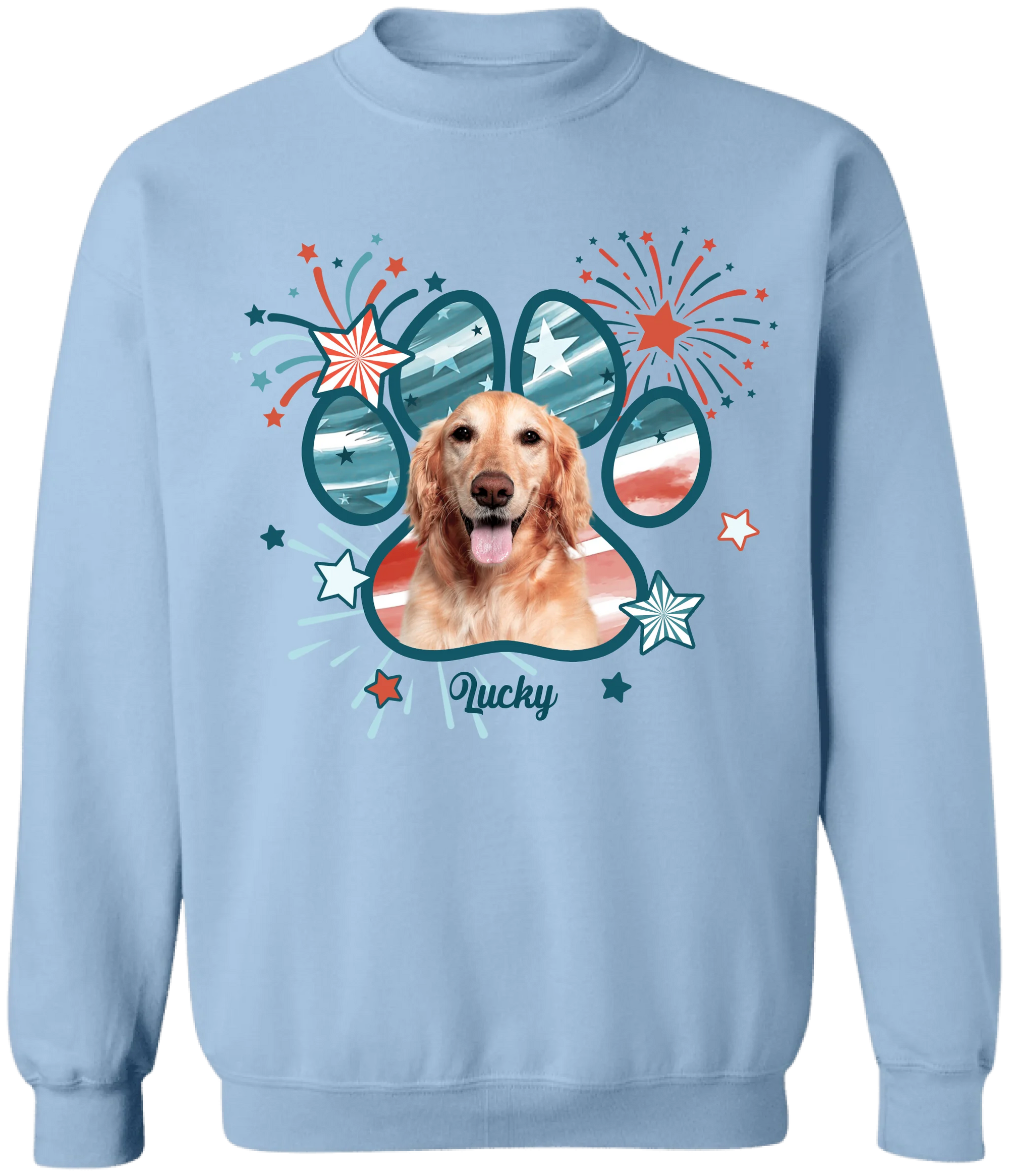 Cute Dog 4th Of July - Personalized T-Shirt, Independence Day Gift, Custom Photo Dog Flag Shirt