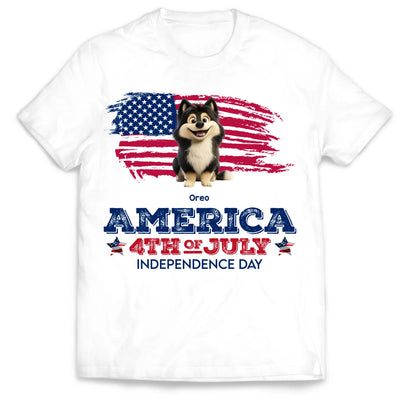 Independence Day With America Flag - Personalized T-Shirt, Gift For 4th Of July