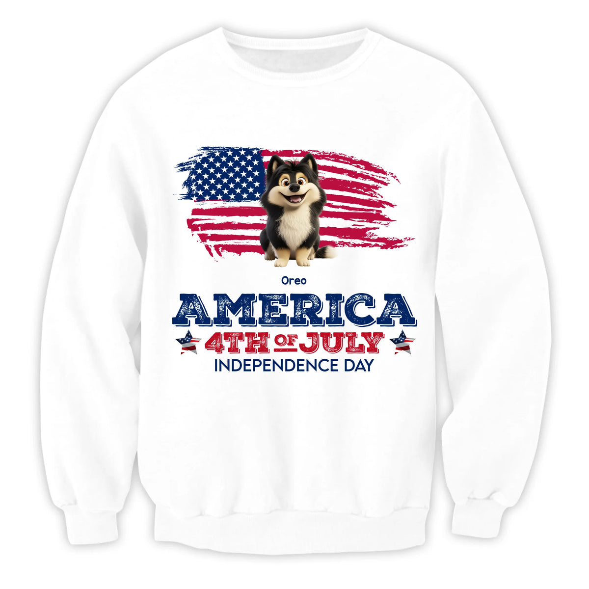 Independence Day With America Flag - Personalized T-Shirt, Gift For 4th Of July