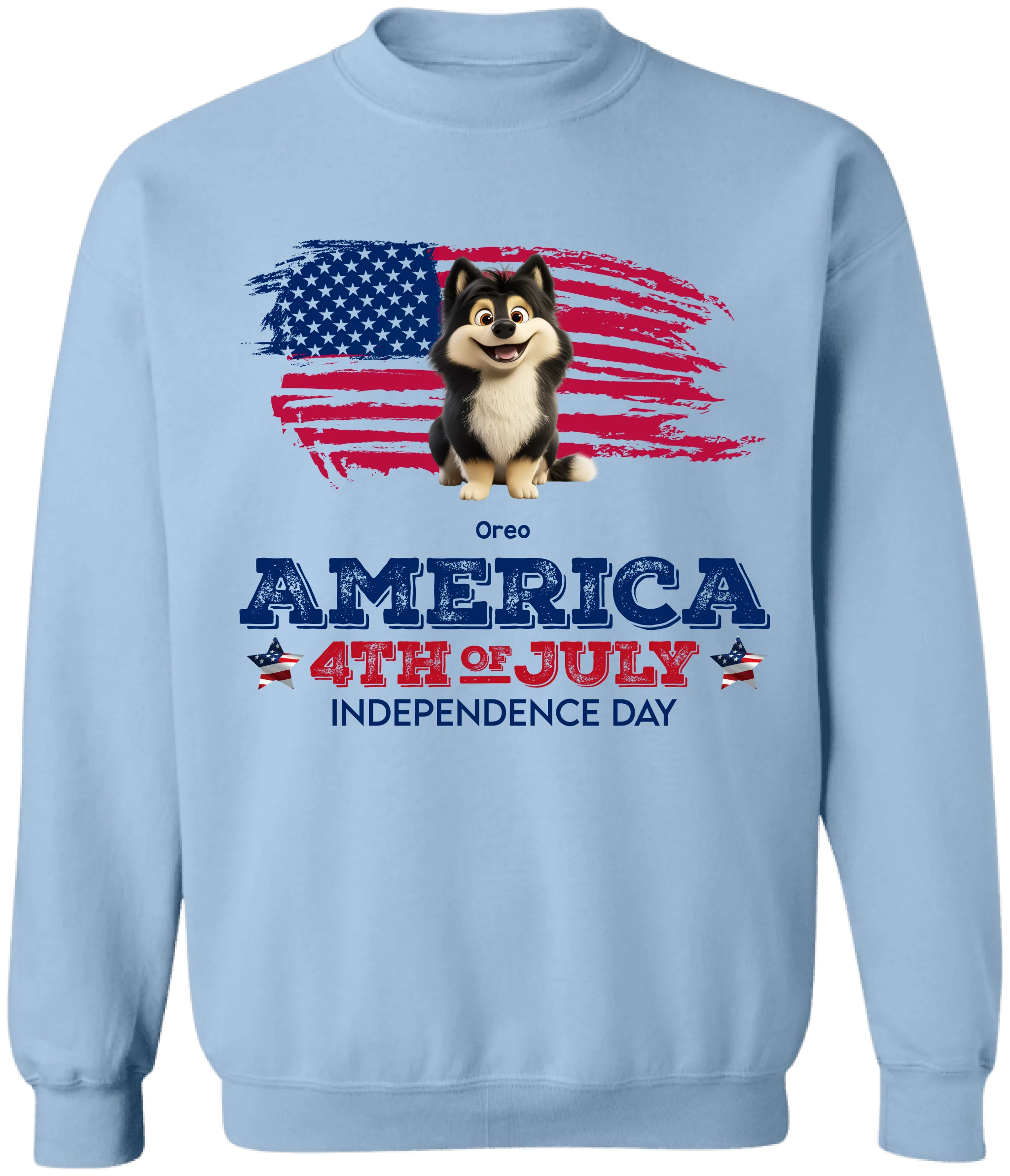 Independence Day With America Flag - Personalized T-Shirt, Gift For 4th Of July