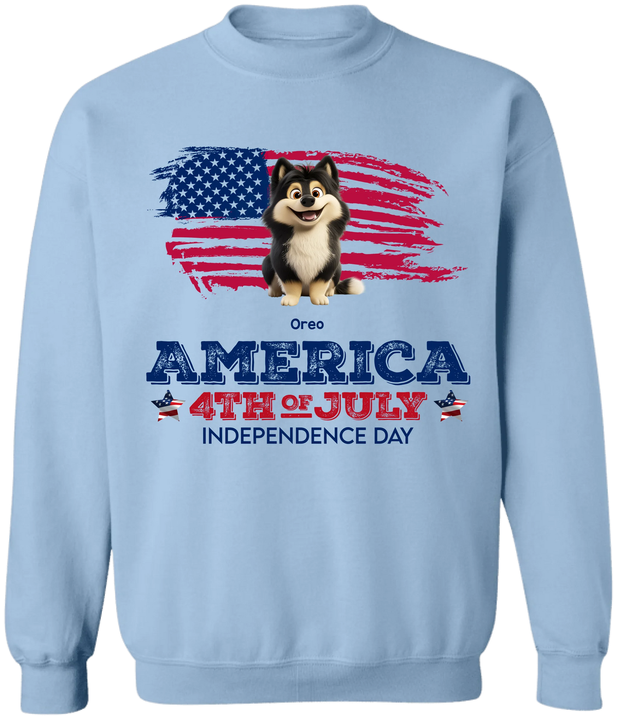 Independence Day With America Flag - Personalized T-Shirt, Gift For 4th Of July