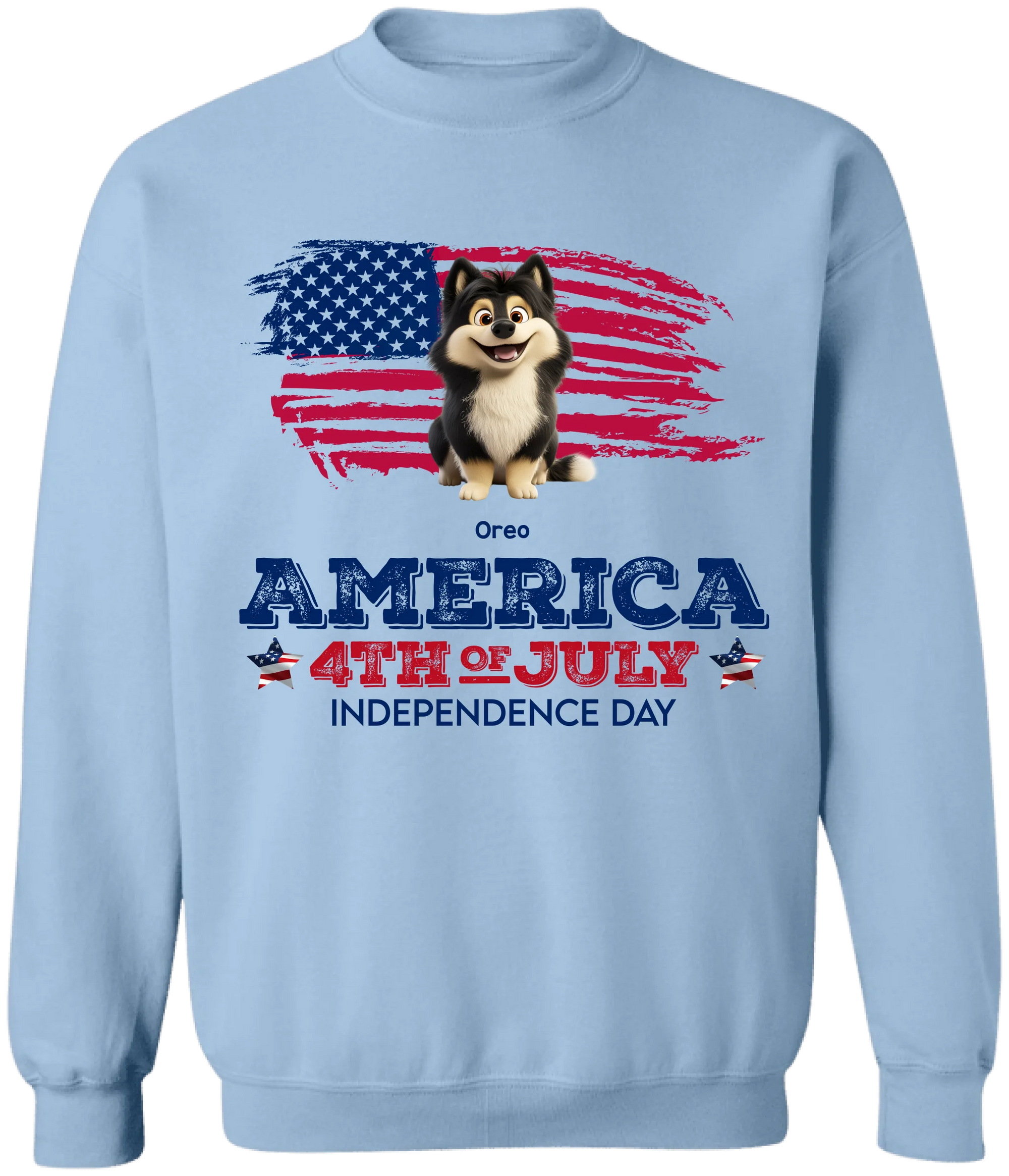 Independence Day With America Flag - Personalized T-Shirt, Gift For 4th Of July