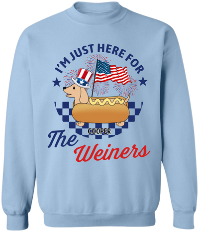 4th of July Just Here For The Wieners - Personalized T Shirt For Independence Day, Retro America Patriotic Weenies Shirt