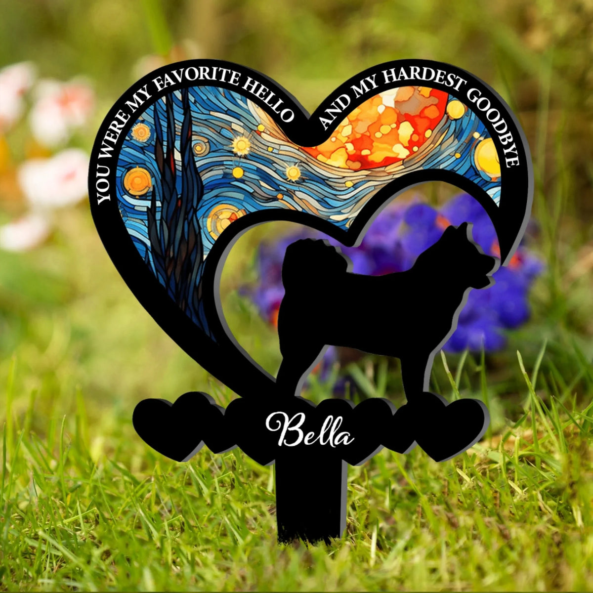 You Were My Favorite Hello & My Hardest Goodbye Dog Loss - Personalized Plaque Stake, Gift For Dog Lover